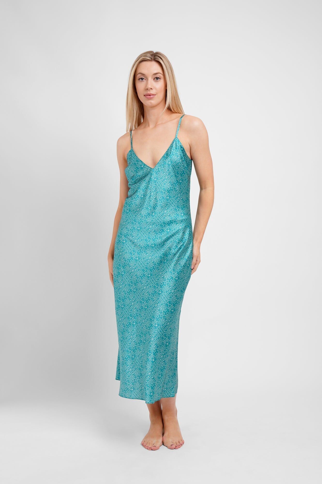 Midi Slip / "Teal Stars"