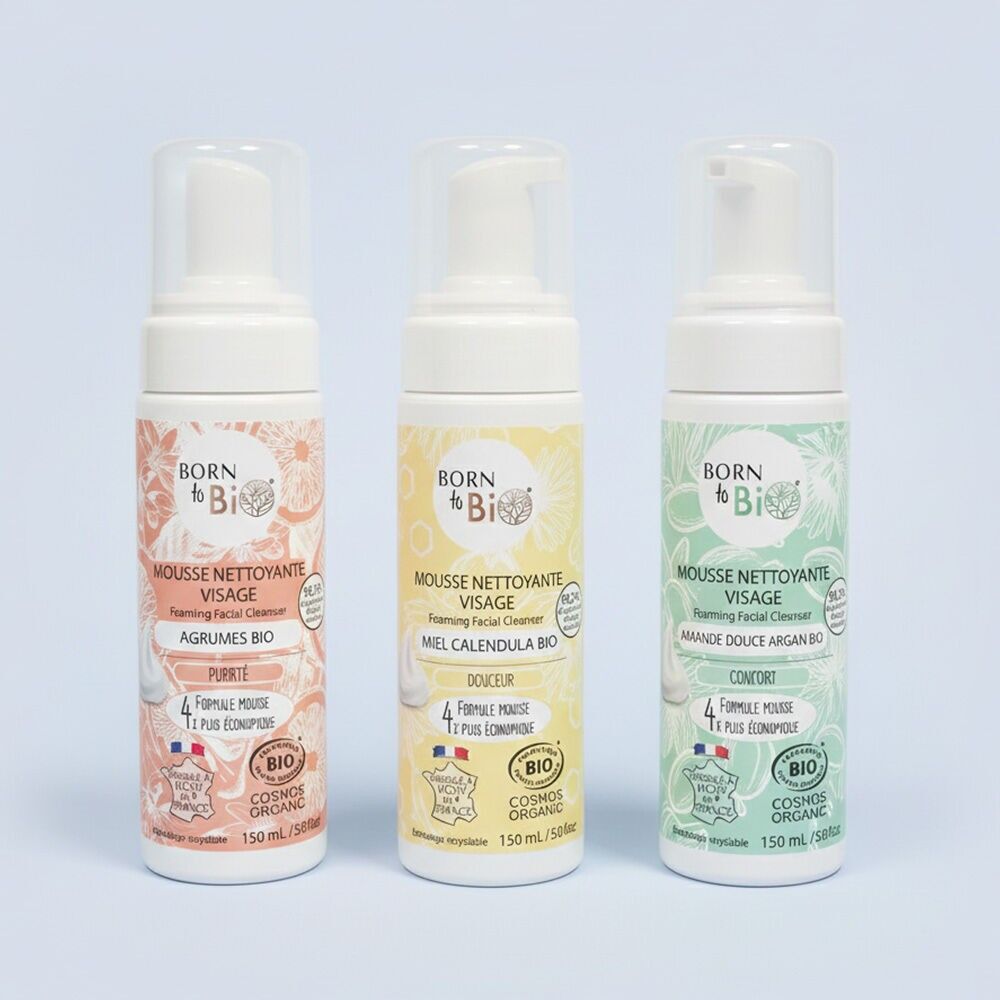 Mousses Nettoyantes Visage Certifiées Bio -Éclat Quotidien"