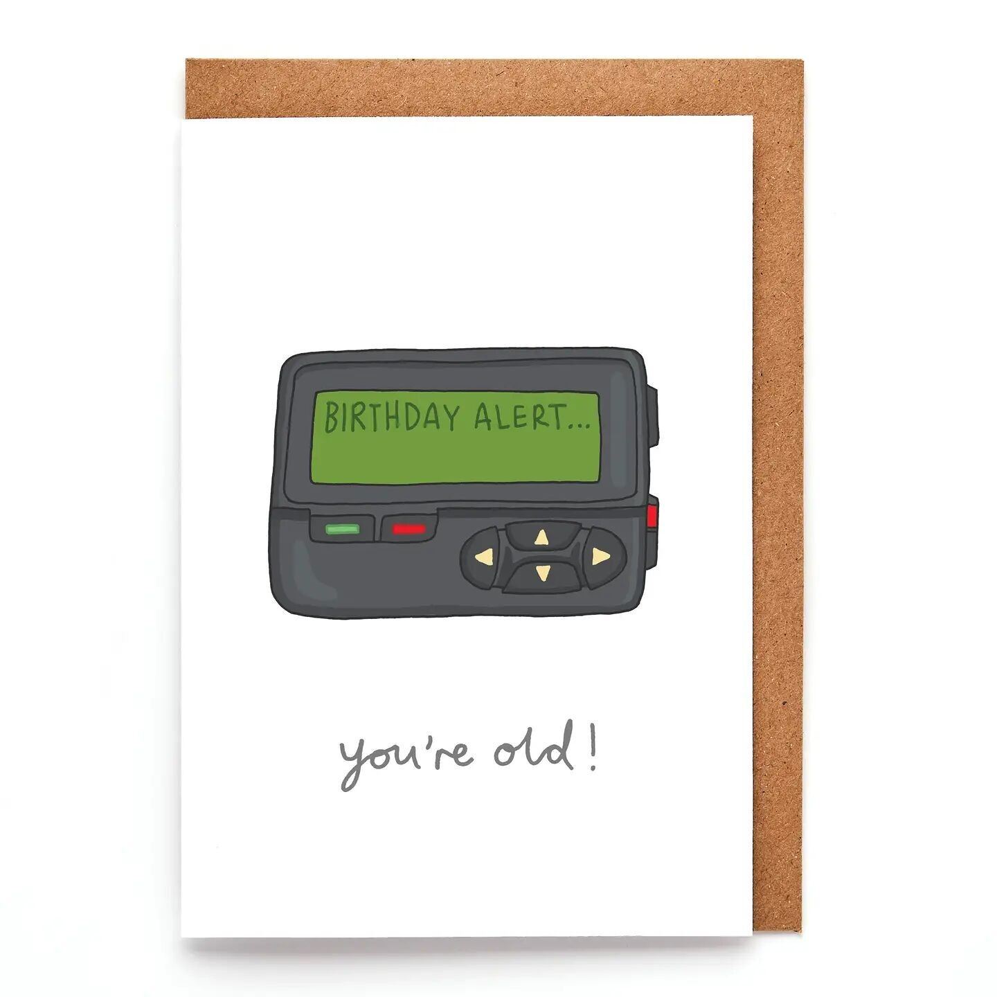 Funny Pager Birthday Card | Retro Milestone Card for Him