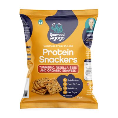 Protein Snackers - Turmeric, Nigella Seed & Organic Seaweed - 12 Pack