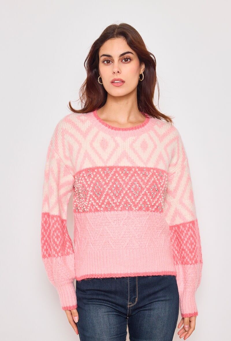 Gemusterter und ausgefallener Pullover