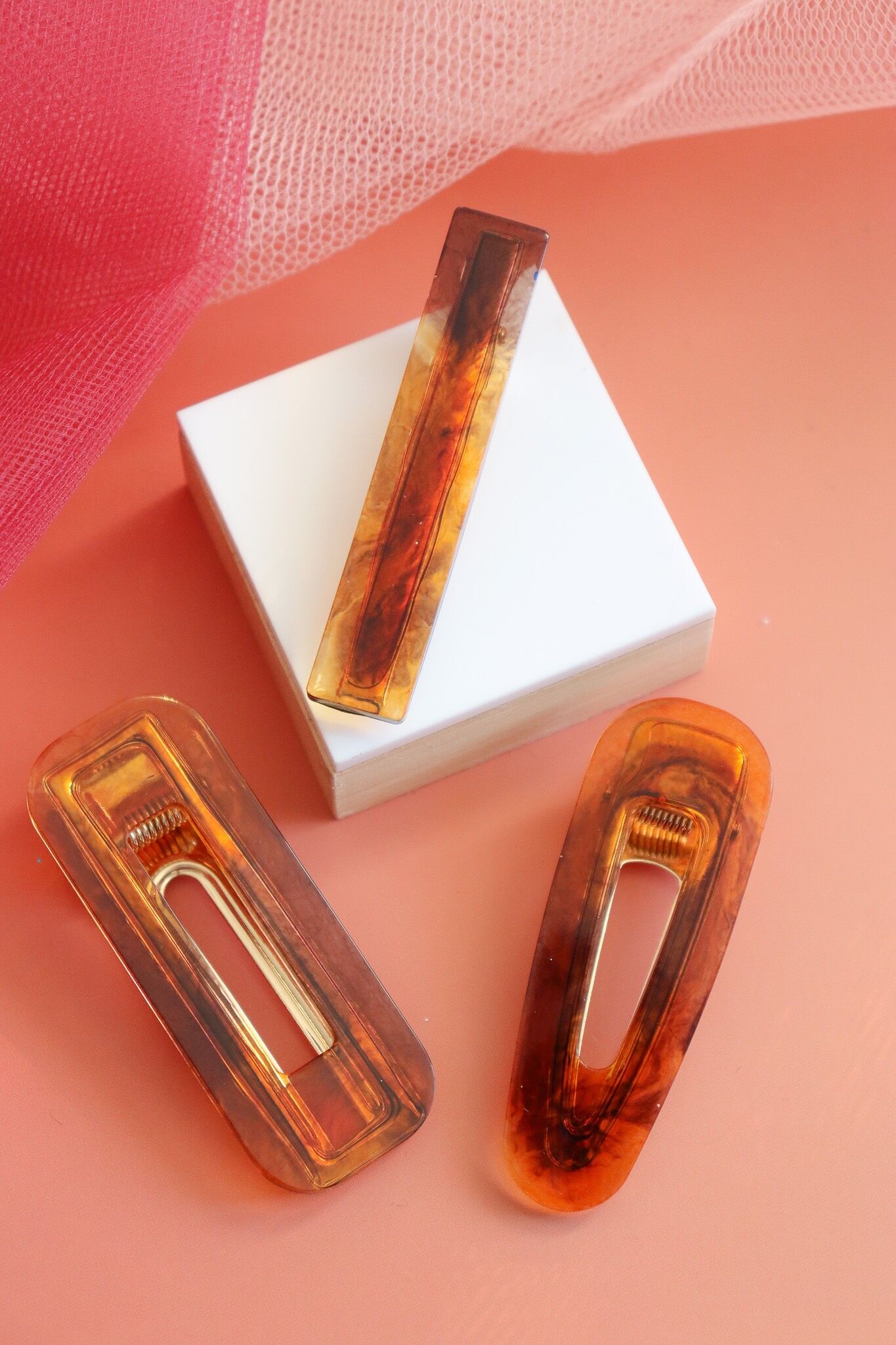 Haarspange in hellem Schildpatt