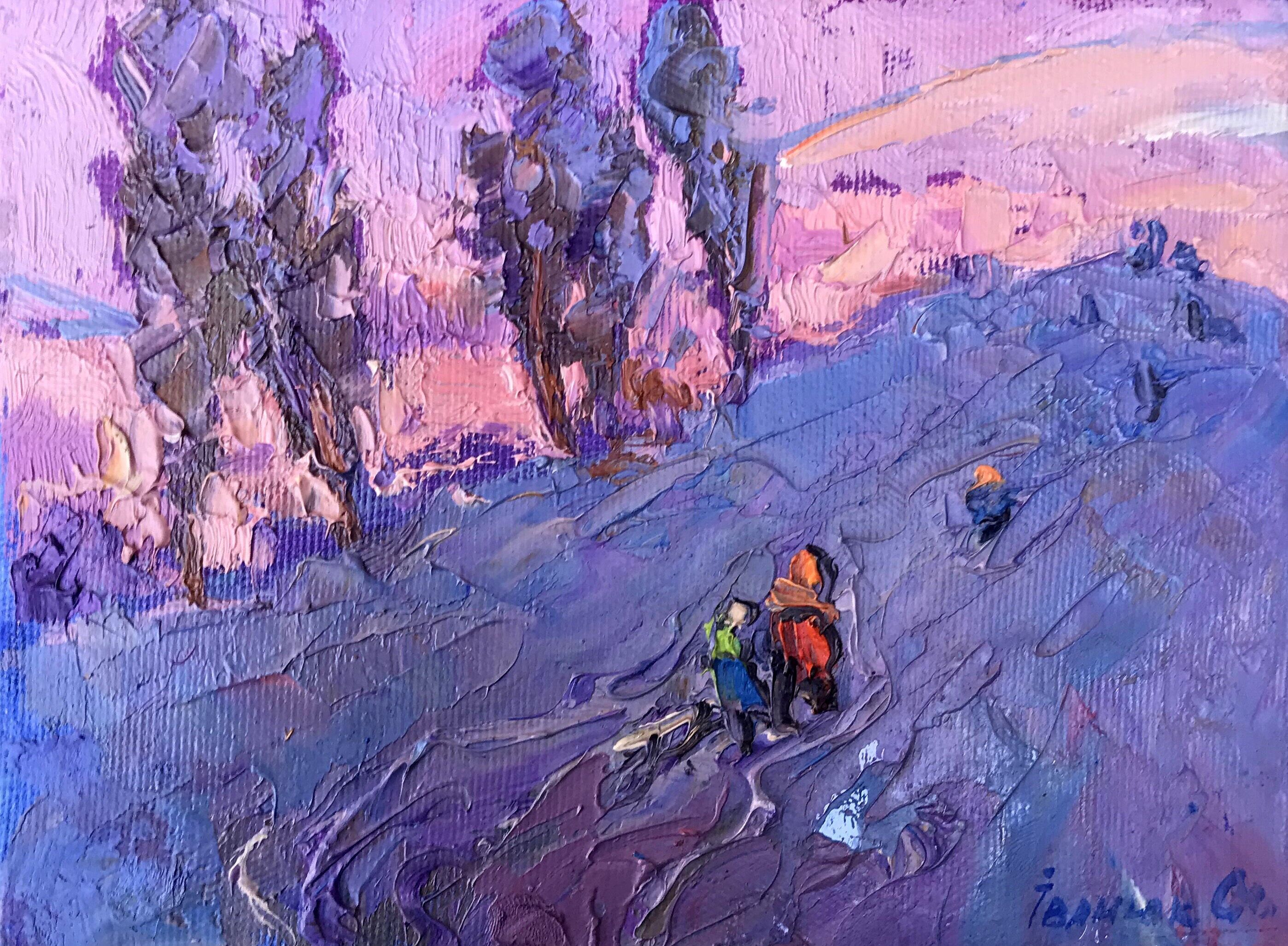 Dipinto ad olio Fino a tardi Oleksiy Ivanyuk 15x20cm