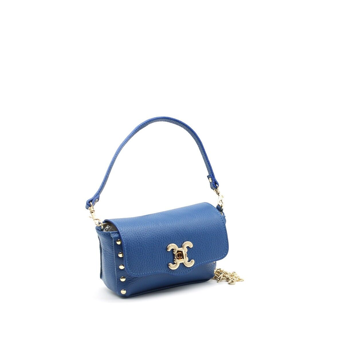 Mini bolso de hombro de piel con solapa