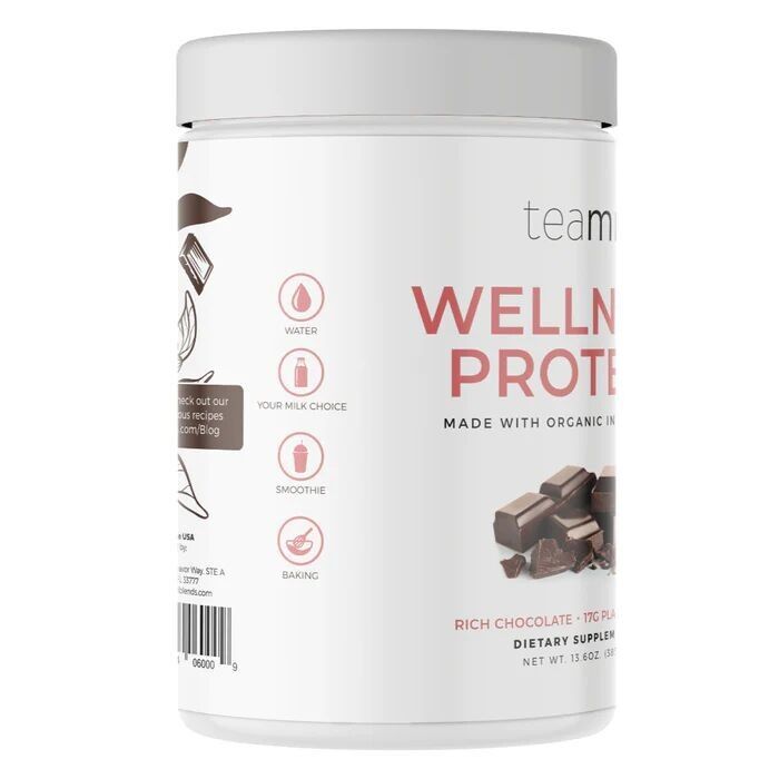 Teami Blends Wellness Chocolate rico en proteínas | Proteína vegetal en polvo