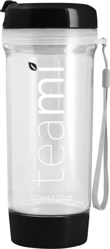 Vaso de té Teami Blends de 600 ml, color negro, sin BPA