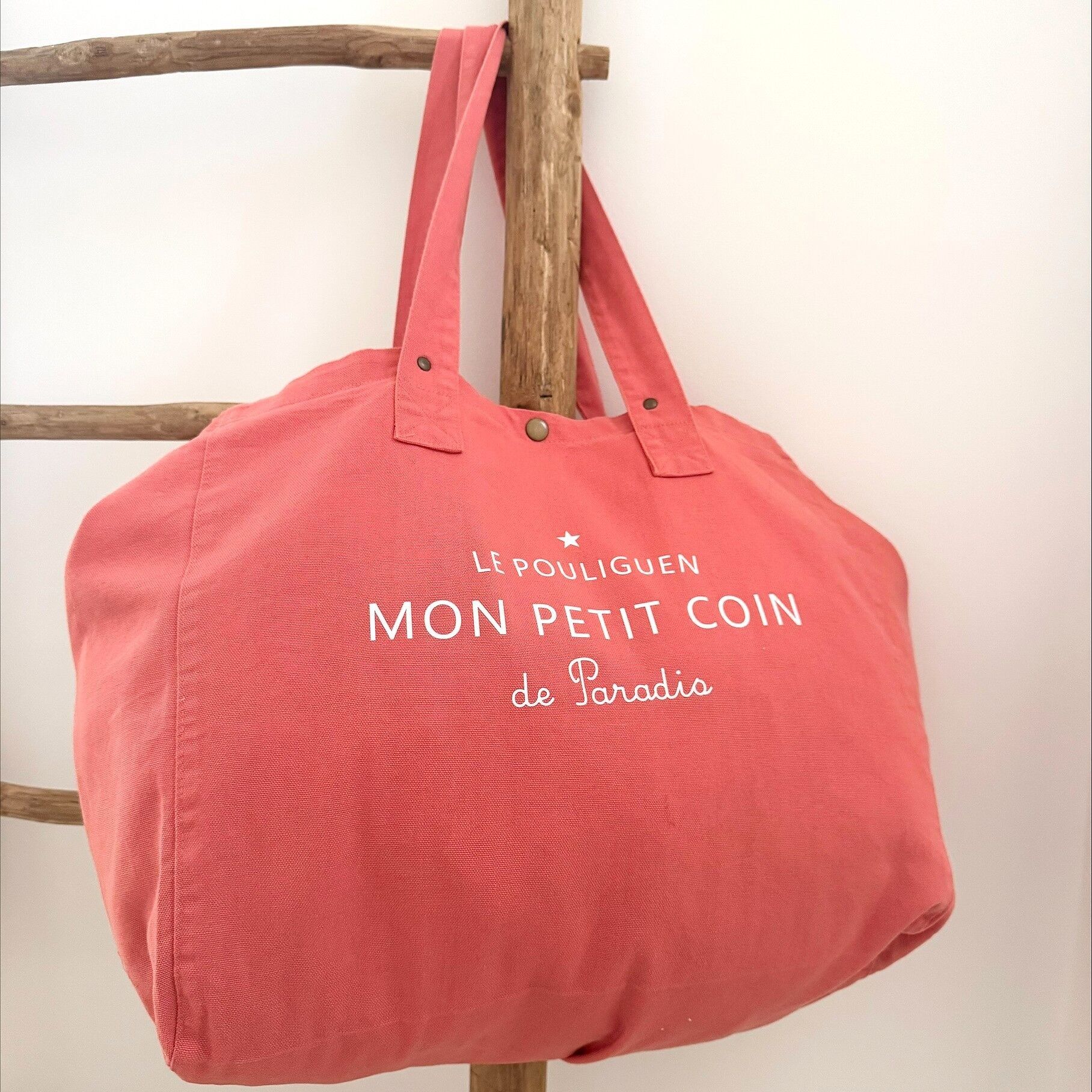 Grand Cabas personnalisable -localisation-région- "Mon petit coin de Paradis" -5 coloris au choix