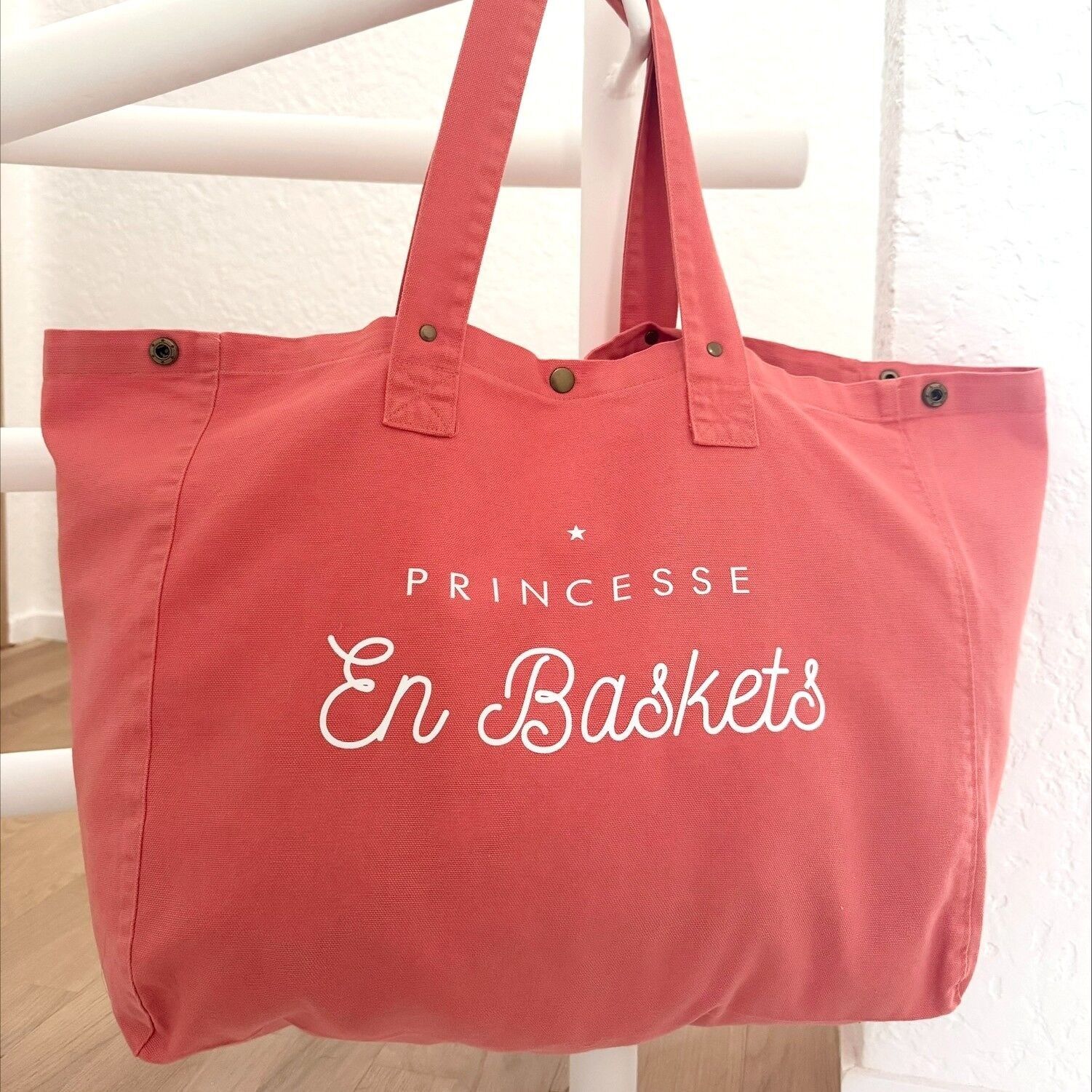 Grand Cabas "Princesse en Baskets" 5 coloris au choix