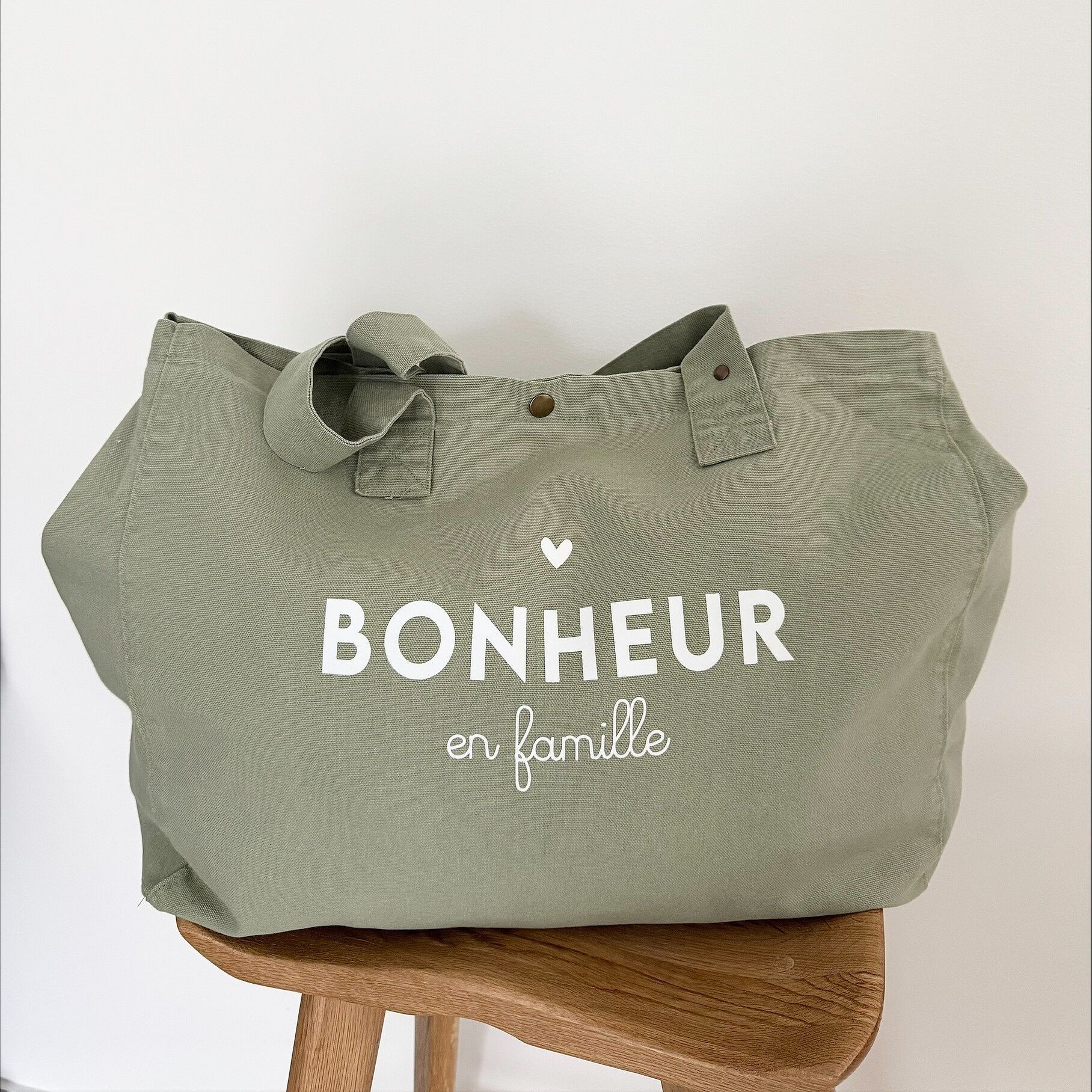 Grand Cabas "Le Bonheur en Famille" 5 coloris au choix