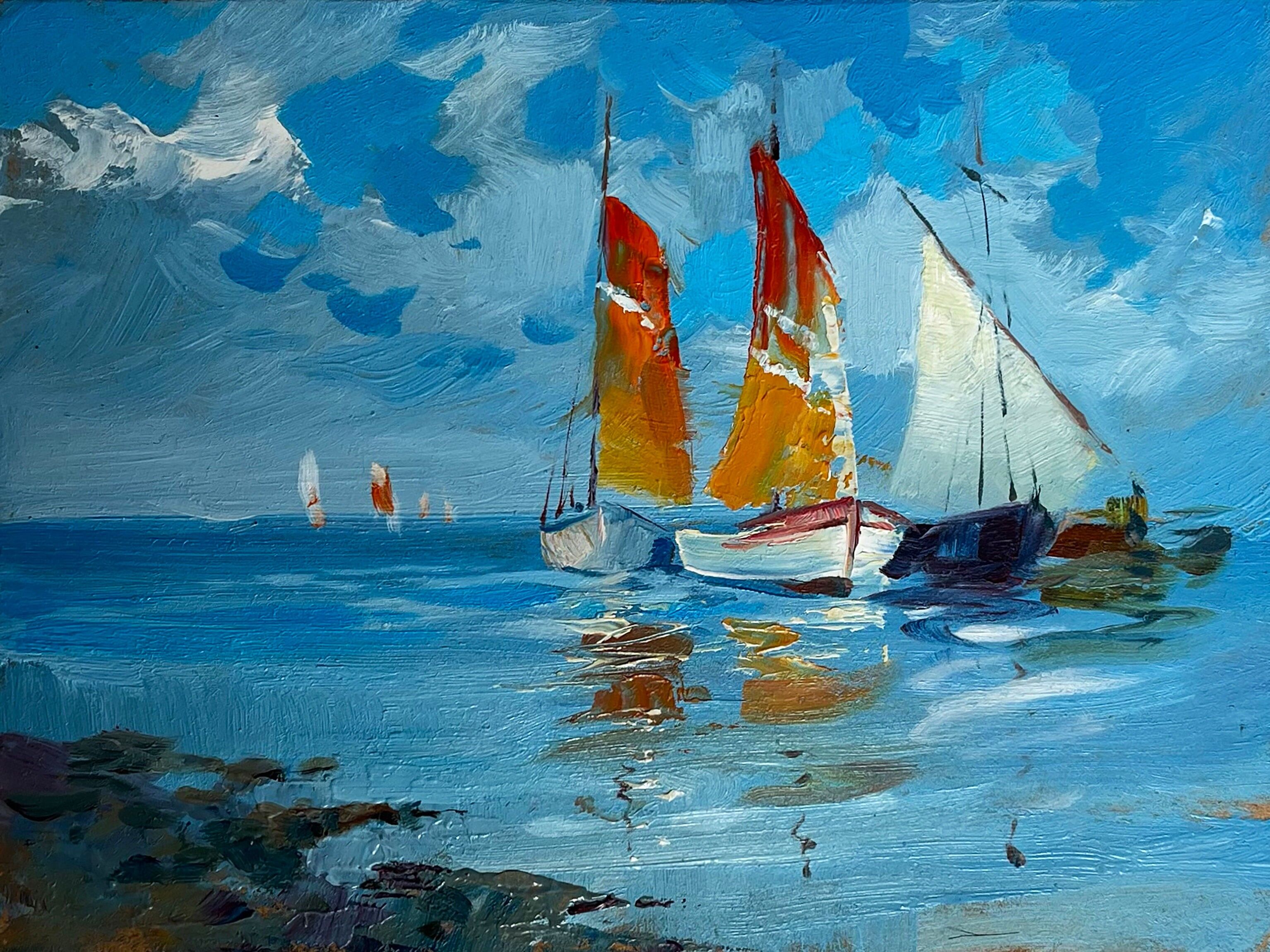 Dipinto ad olio In viaggio per mare Yuriy Suprunchuk 15x20cm