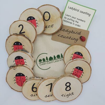 Ladybird Counting - Wooden Learning Discs for Children