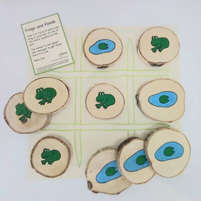 Frogs & Ponds Tic Tac Toe Wooden Game for Children