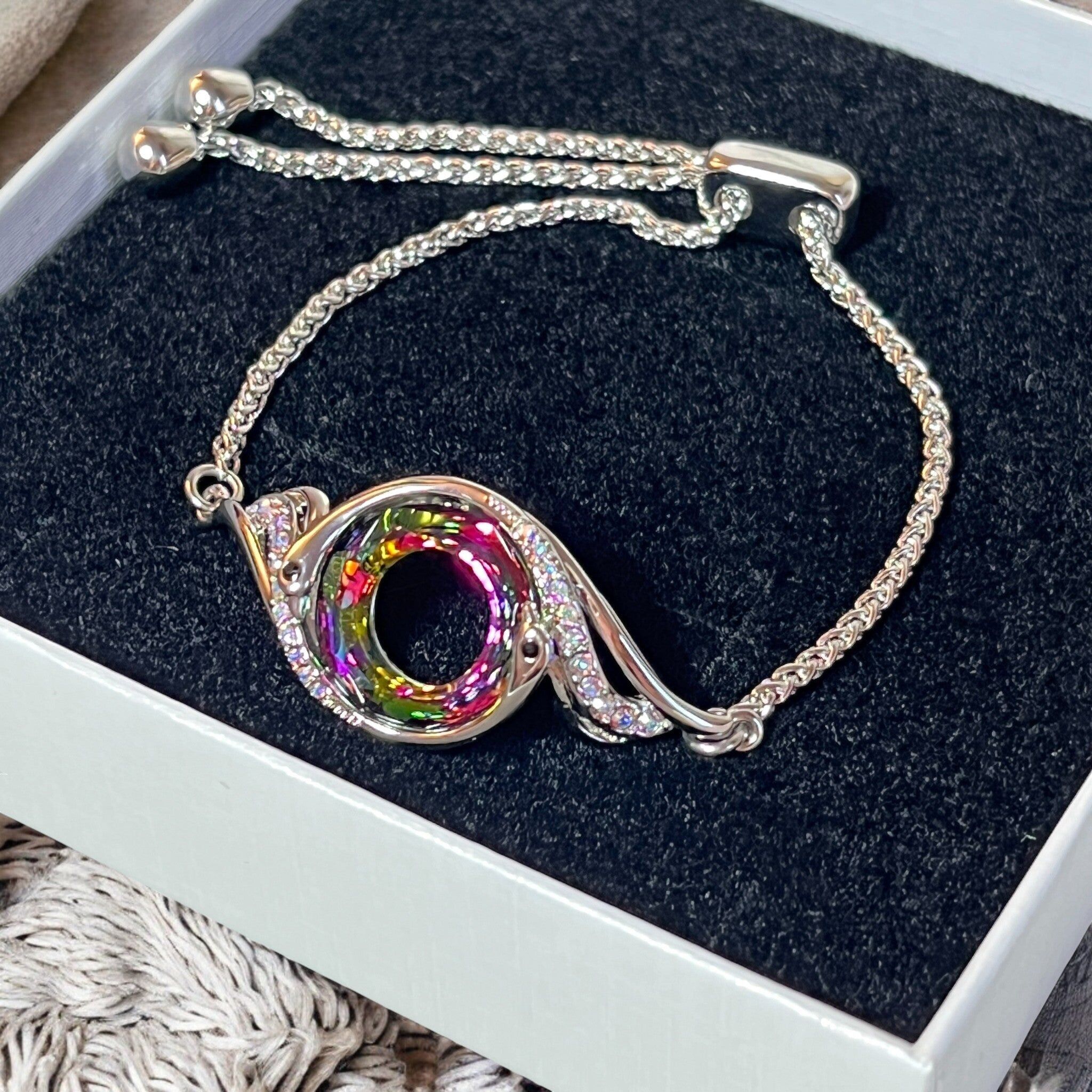 "PHOENIX" bracelet in stainless steel and Swarovski crystal