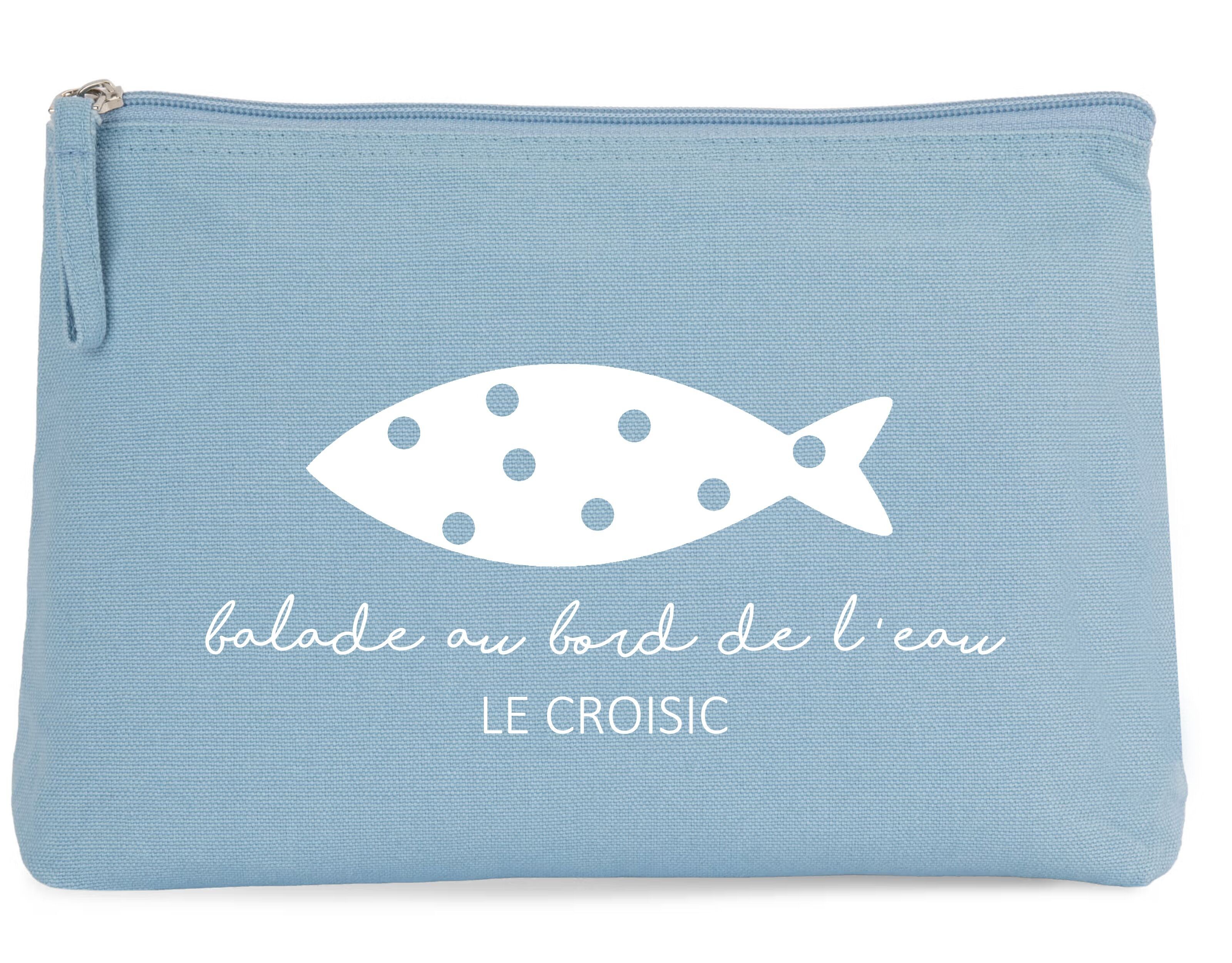 Grande Pochette personnalisable - Localisation région "Balade au bord de l'eau" 5 coloris aux choix