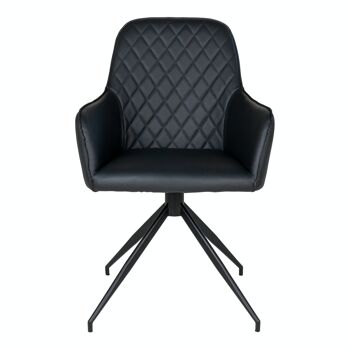 Chaise de salle à manger Harbo avec. Pivot-Noir 3