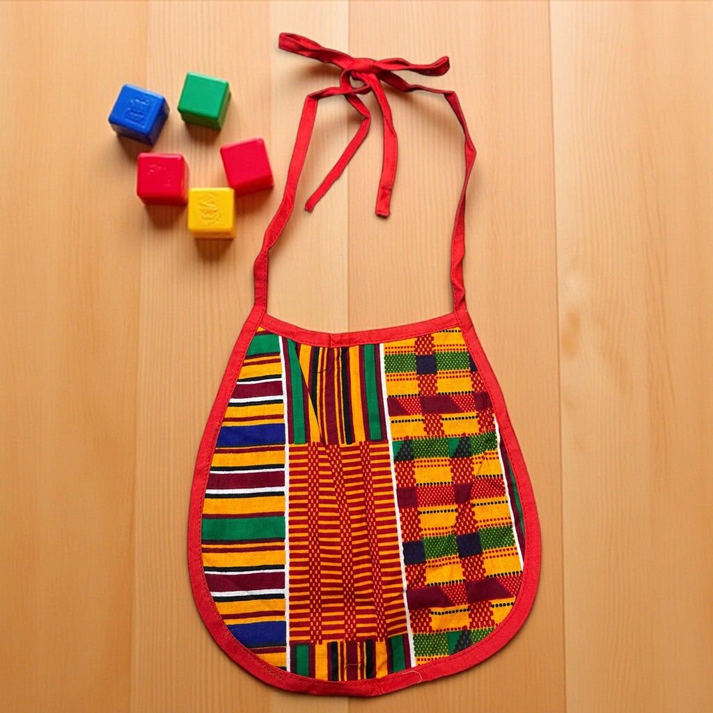 Baby-Lätzchen mit afrikanischem Kente-Muster (Unisex)