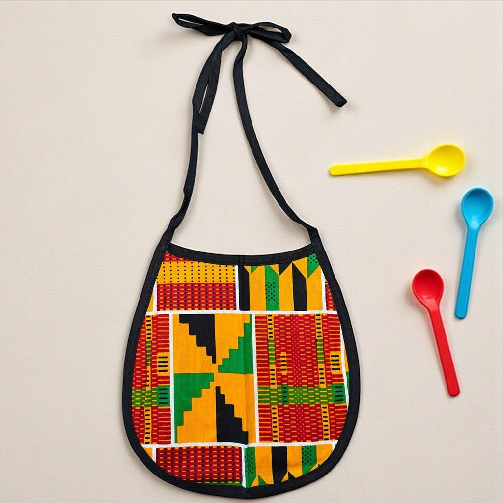 Baby-Lätzchen mit afrikanischem Kente-Muster (Unisex)