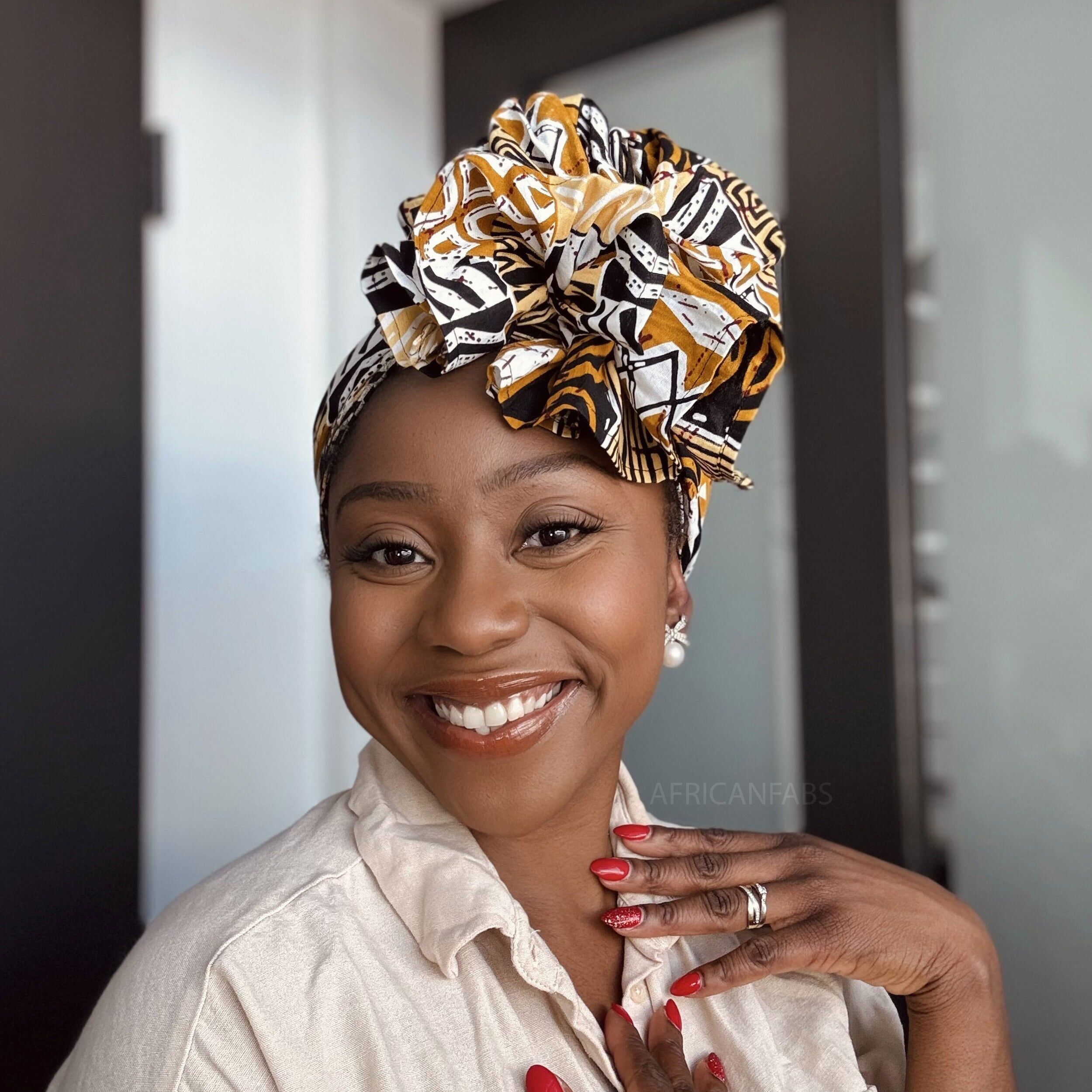 Afrikanisches Kopftuch – Sand Bogolan Mosaik