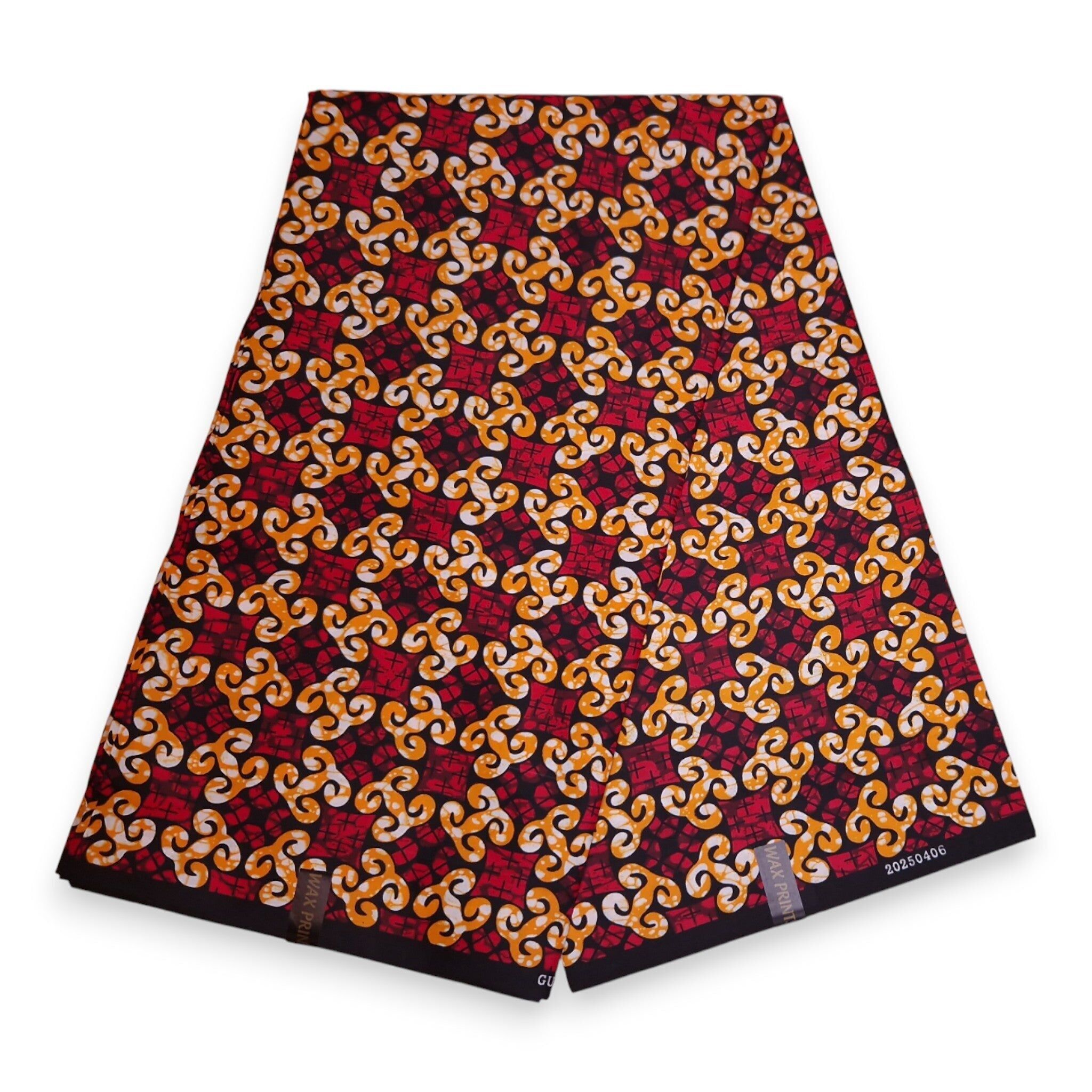 6 Yards – Stoff mit afrikanischem Muster – Rot PO-5062 – Baumwollmischgewebe