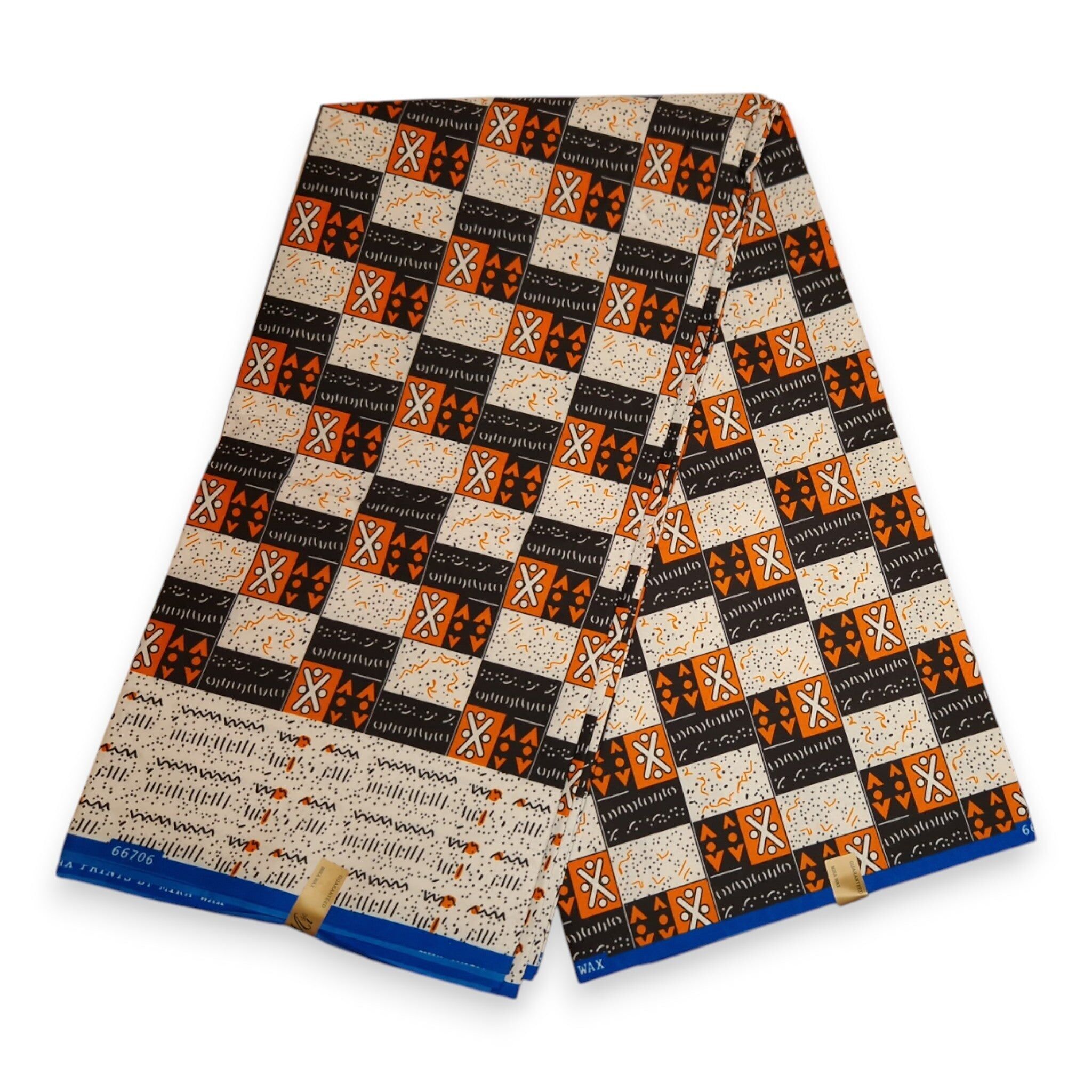 6 Yards – Afrikanischer Druckstoff – Bogolan PO-5006 – Poly