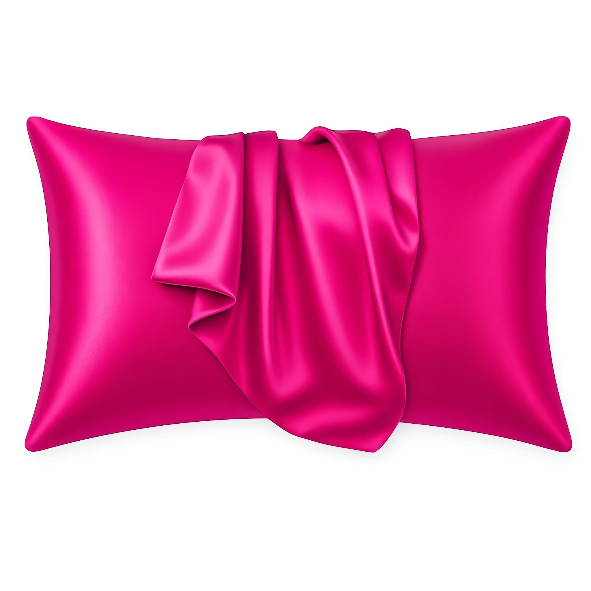 Satin-Kissenbezug Fuchsia, 60 x 70 cm – Seidiger Satin-Kissenbezug / Kissenhülle