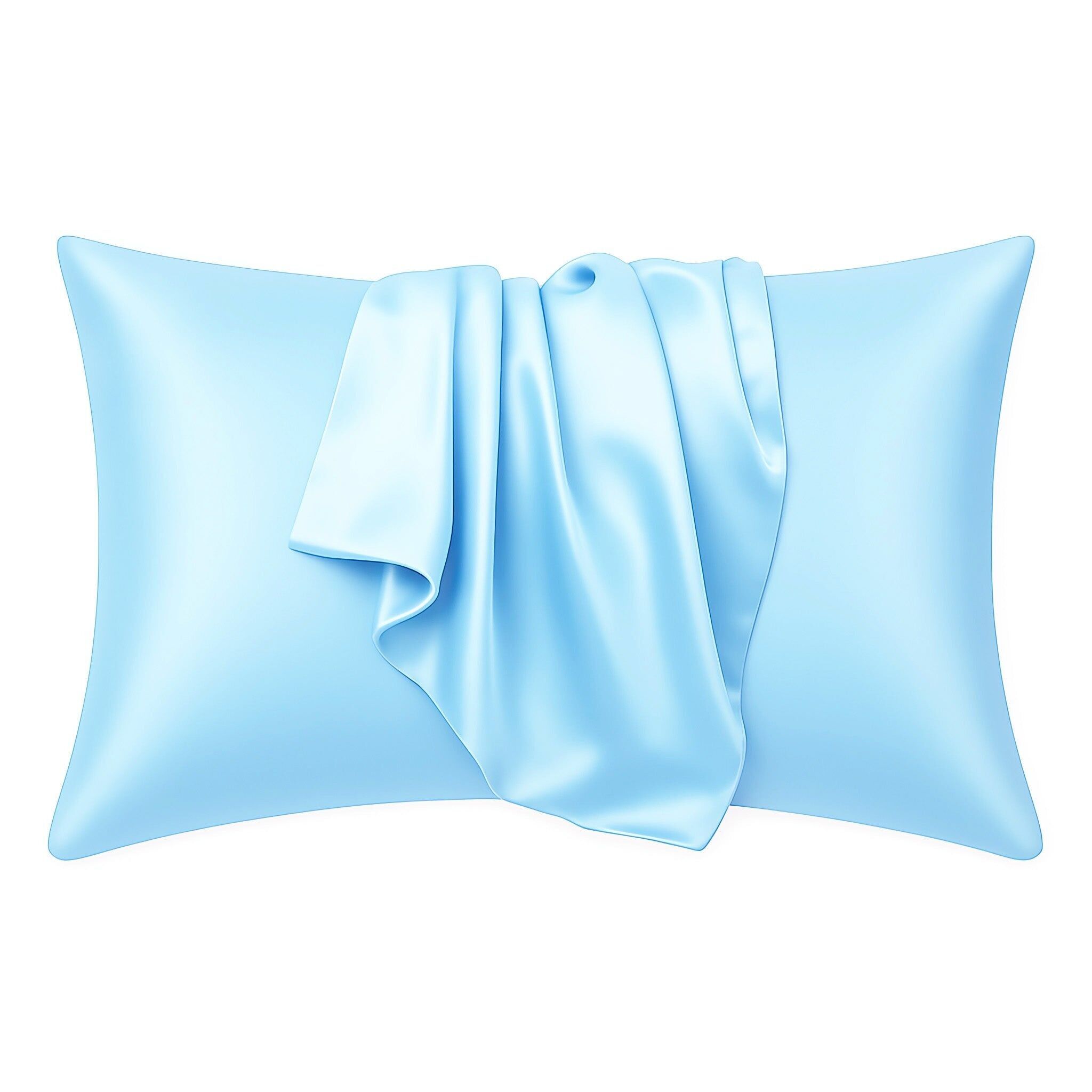 Satin-Kissenbezug, hellblau, 60 x 70 cm – Kissenbezug aus seidigem Satin