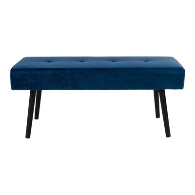 Skiby Blue - Bench in dark blue velvet with black legs
