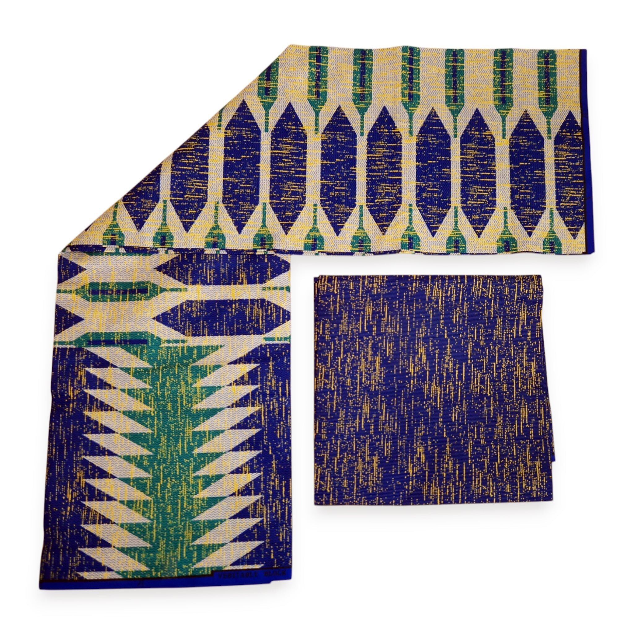 Afrikanischer Druckstoff – Zweifarbiger Druck, Baumwollmischgewebe – 6 Yards Kombination (4+2 Yards) PO-5043