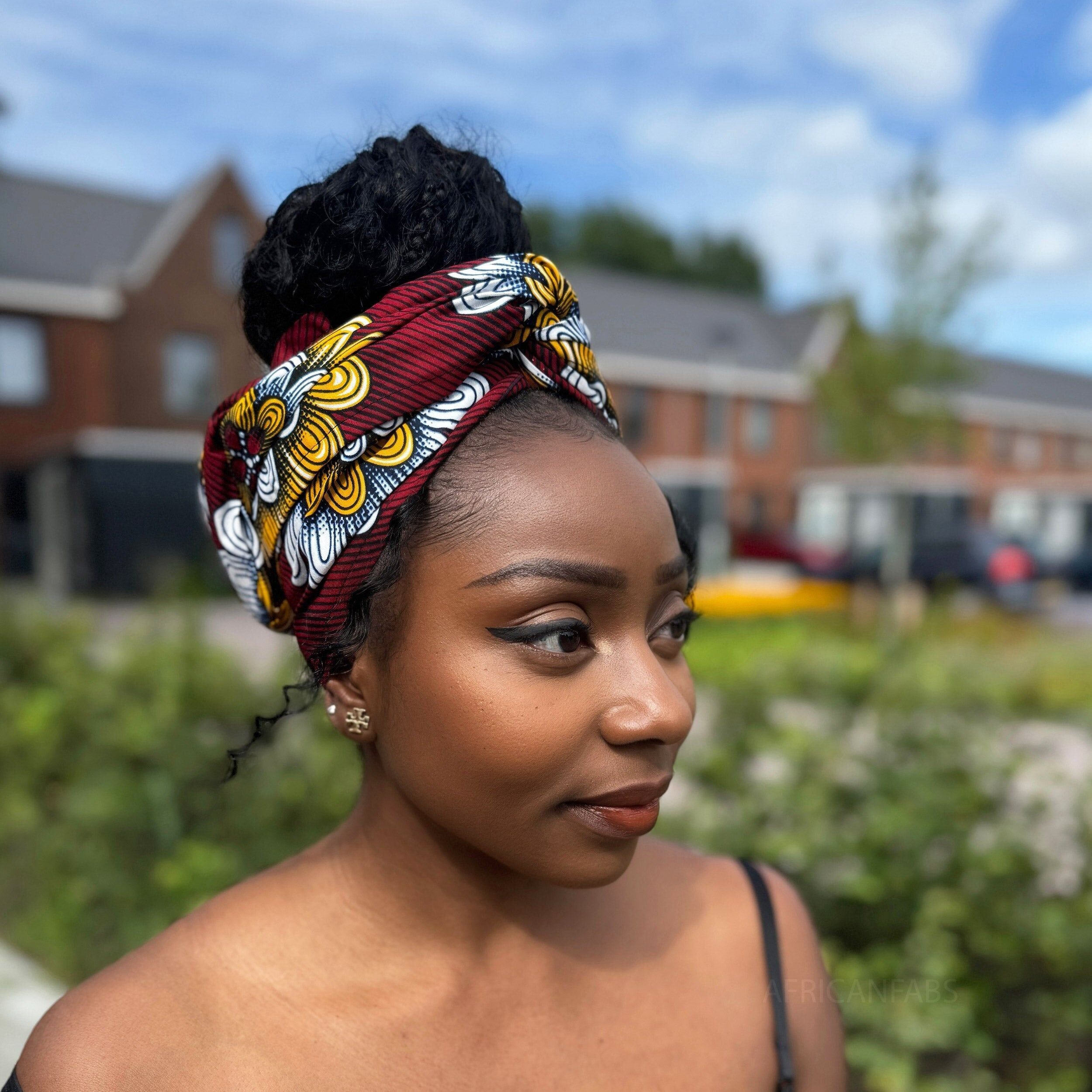 Afrikanisches Kopftuch - Rote Blume