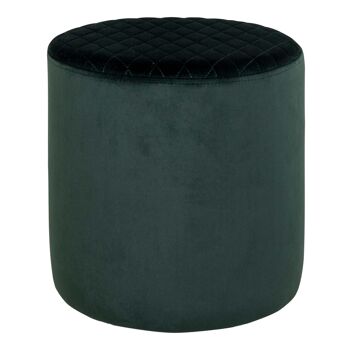 Ejby Pouf-Green - Pouf rond en velours vert foncé 1