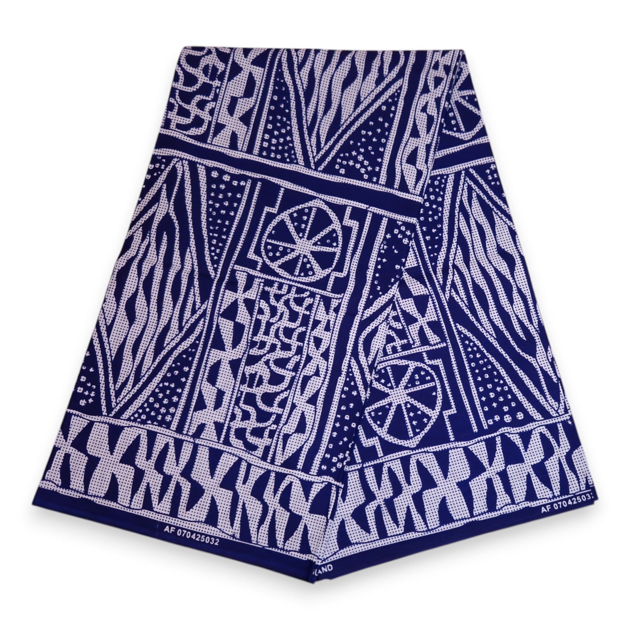 6 Yards – Afrikanischer Stoff mit Muster – Blauer Ndop aus Kamerun – 100 % Baumwolle