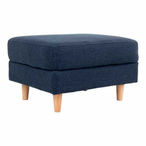 Bologna Pouf Blue - Pouf in dark blue with natural legs