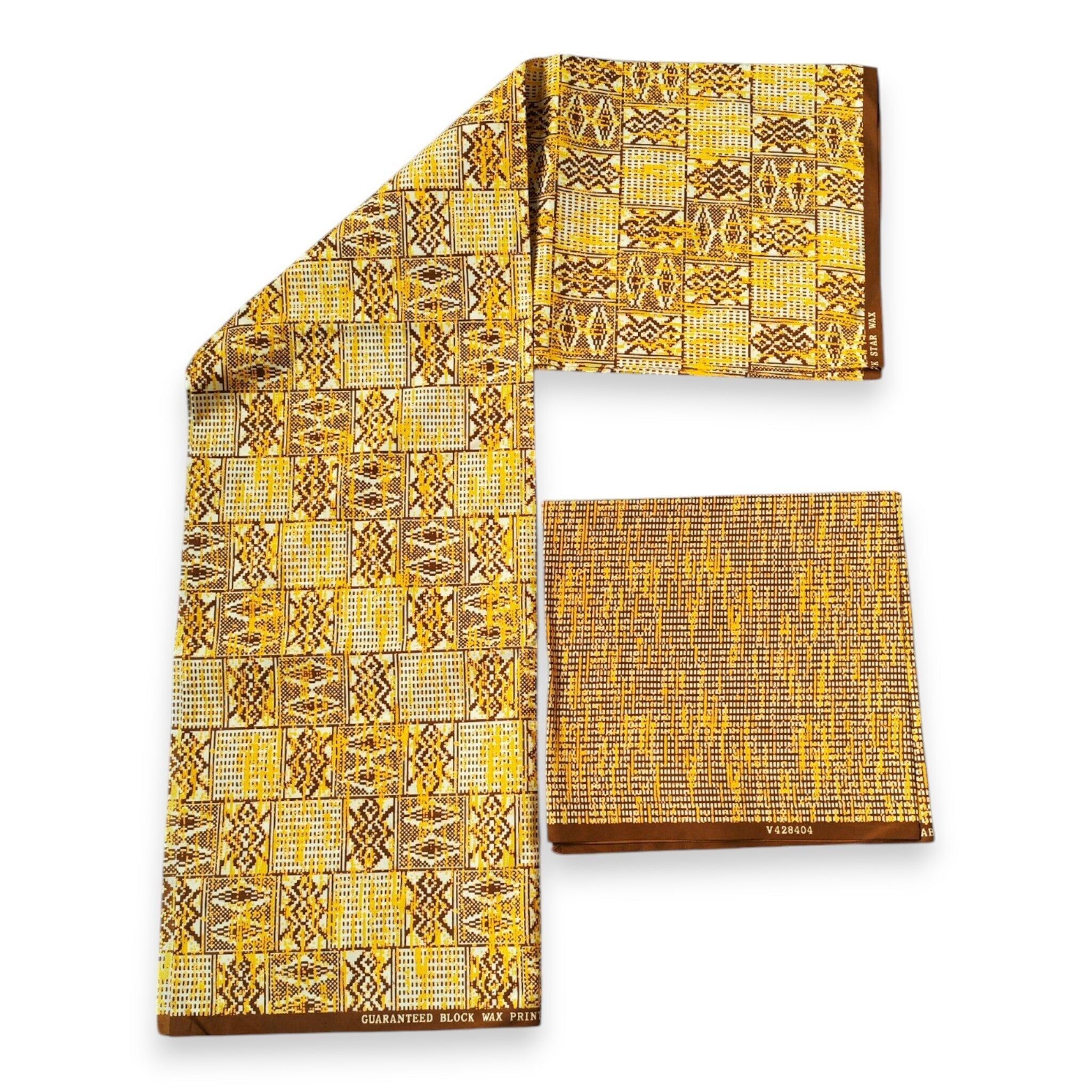 Tissu imprimé africain - Polycoton imprimé bicolore - 6 yards (4+2 yards) PO-5035