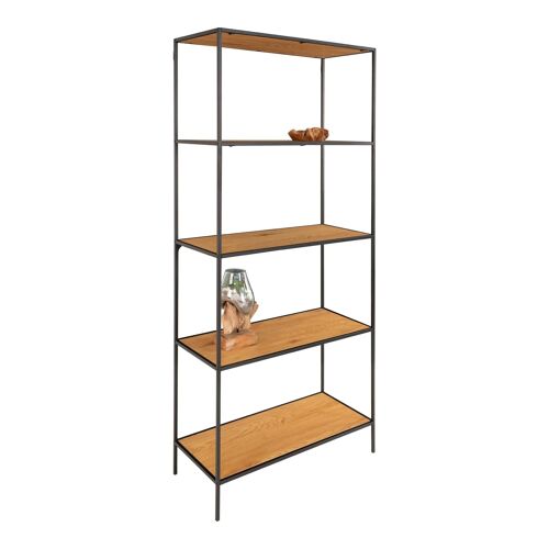 Vita Shelf Nature - Shelf with black frame and oak look shelves