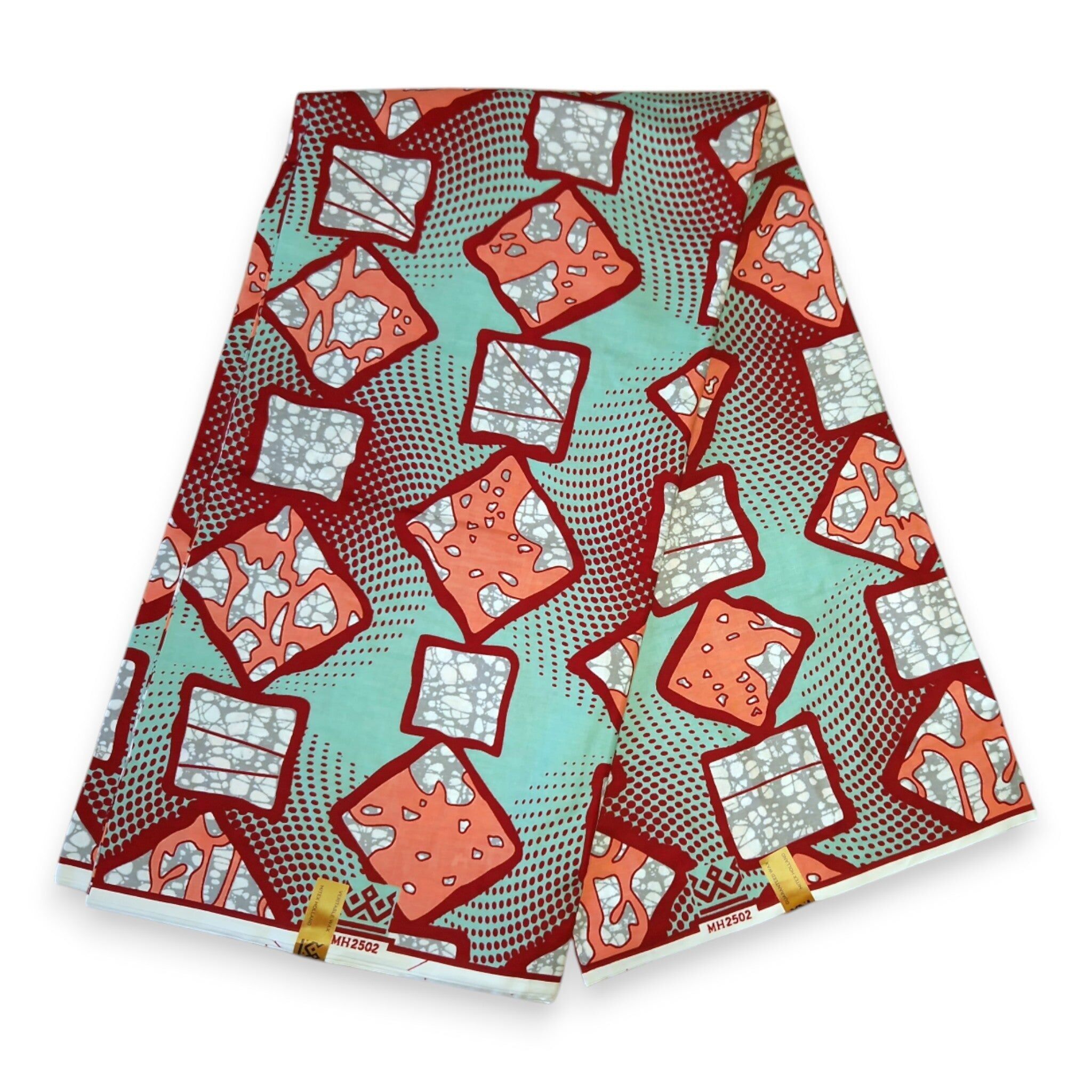 6 Yards – Afrikanischer Wachsdruckstoff – Türkisfarbene Box