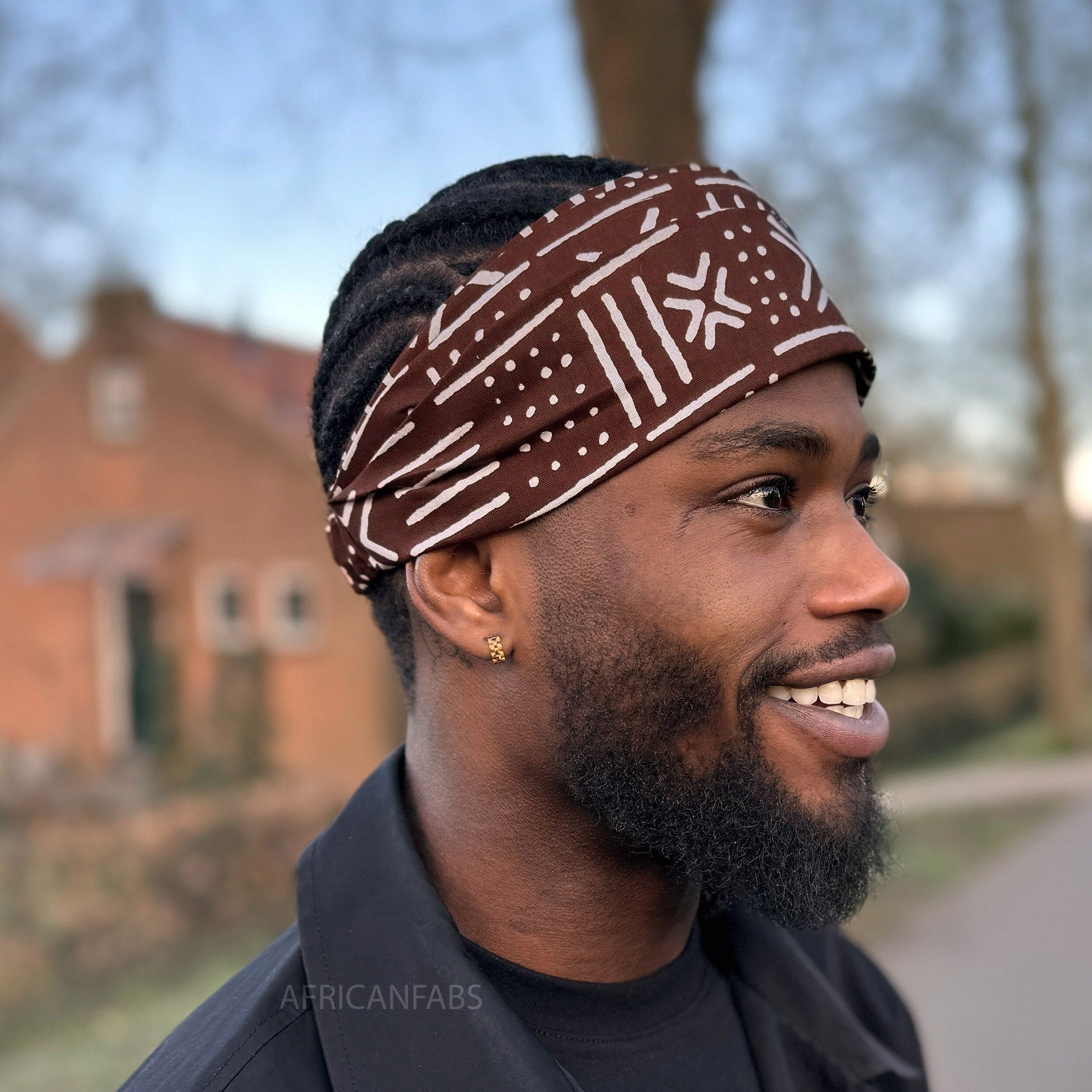 Haarband mit afrikanischem Muster – Unisex Erwachsene – Haaraccessoires – Braun