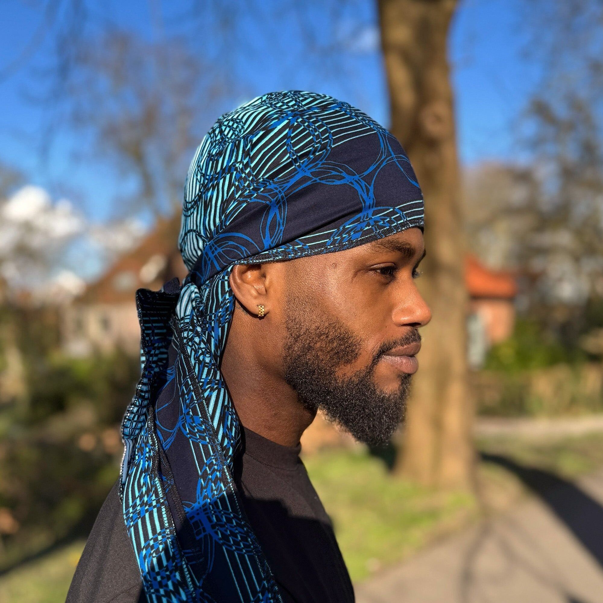 Durag / Du-rag / Do-rag / Bandana - Unisex - Blaue Ringe