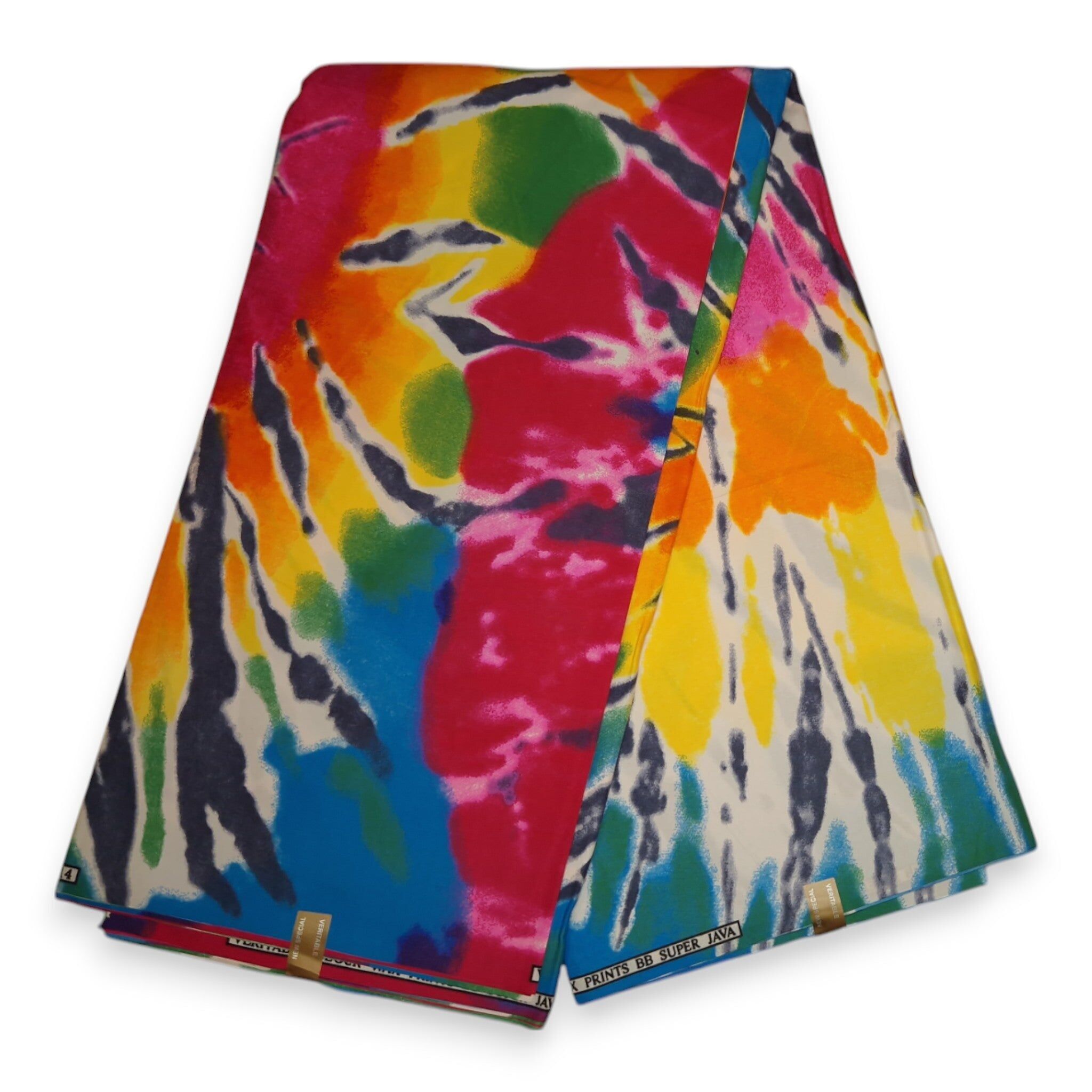 6 Yards – Afrikanischer Druckstoff – Mehrfarbiger Batik-Stoff – Baumwollmischgewebe