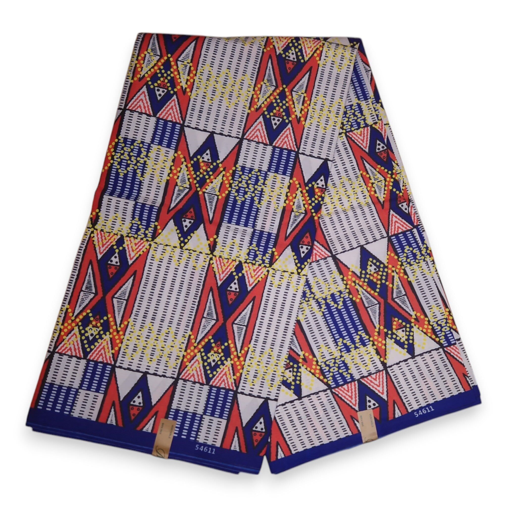 6 Yards – Afrikanischer Druckstoff – Weiß PO-5000 – Polyester