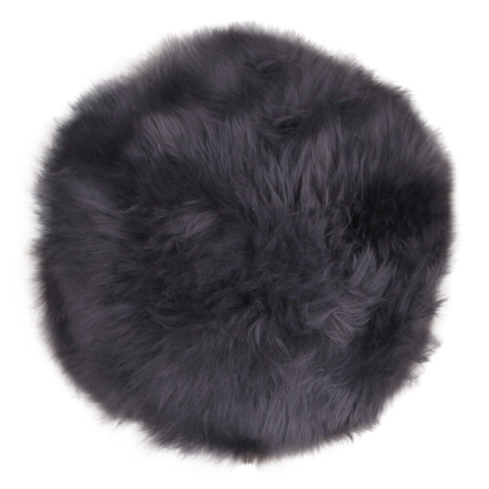 Sedile in pelle di agnello grigio - Sedile in pelle di agnello grigio Ø35 cm