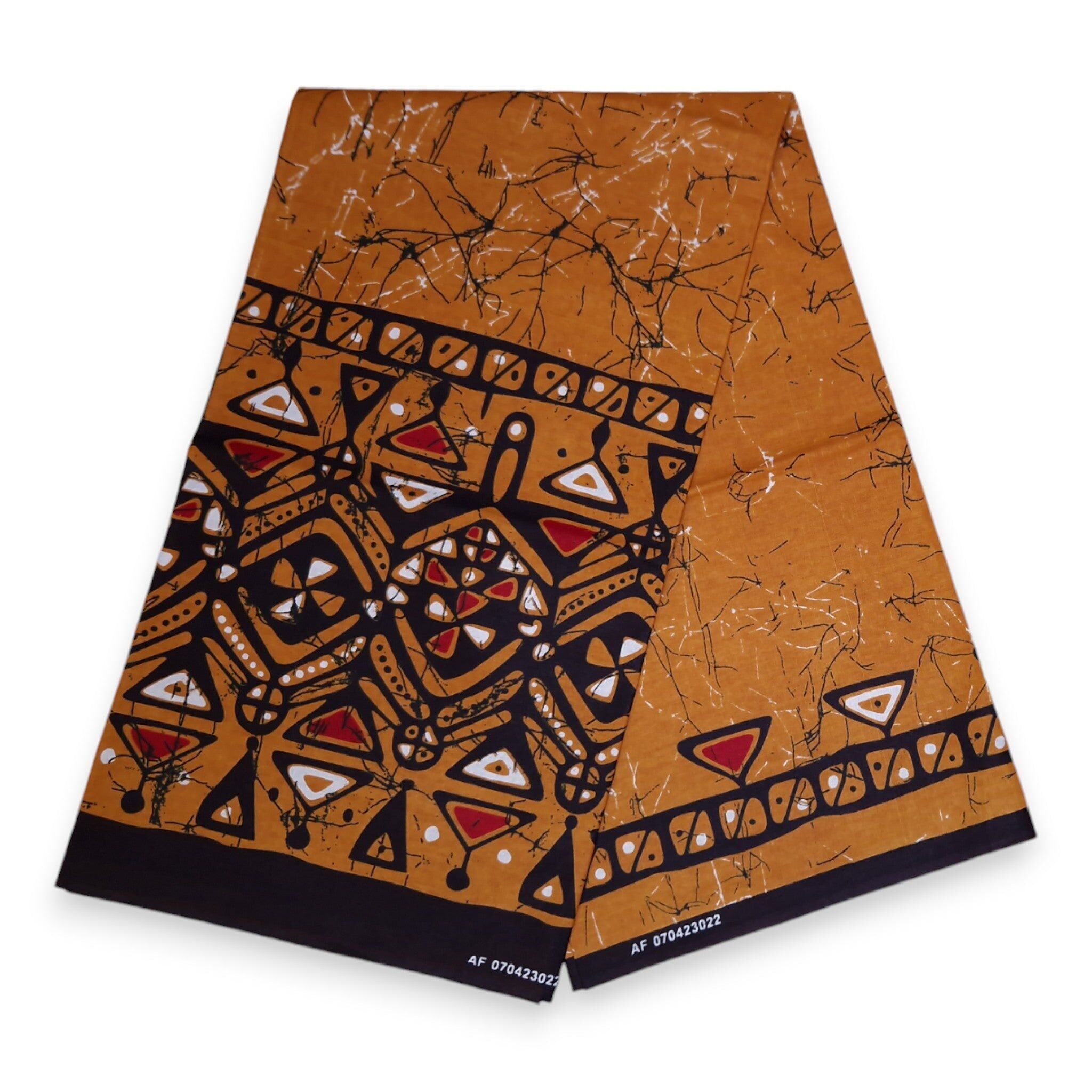 6 Yards – Afrikanischer Stoff mit Muster – Senfgelb Kampala – 100 % Baumwolle