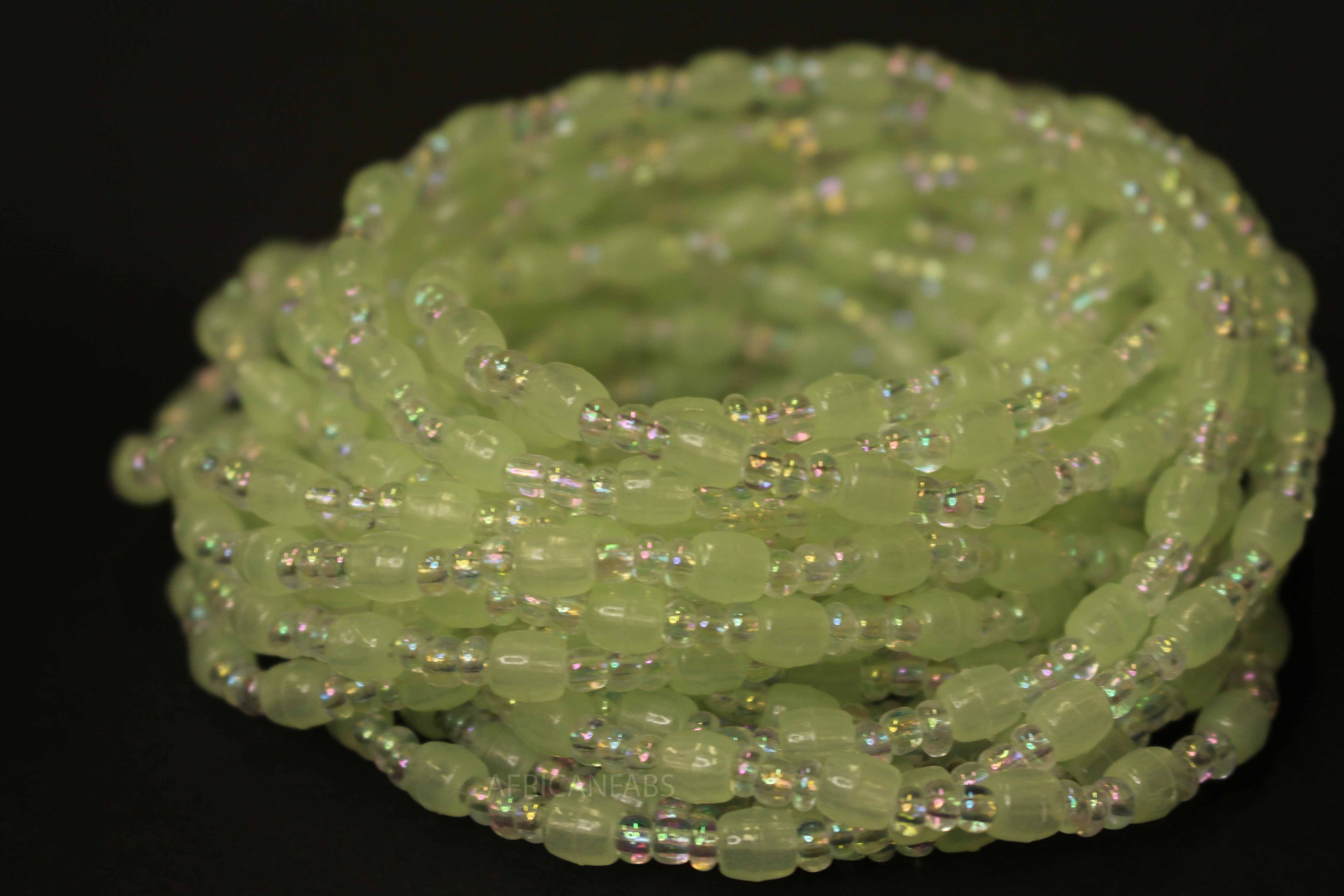 Hüftperlen / Afrikanische Hüftkette - ABE - Weiß - Leuchtet im Dunkeln (elastisch)