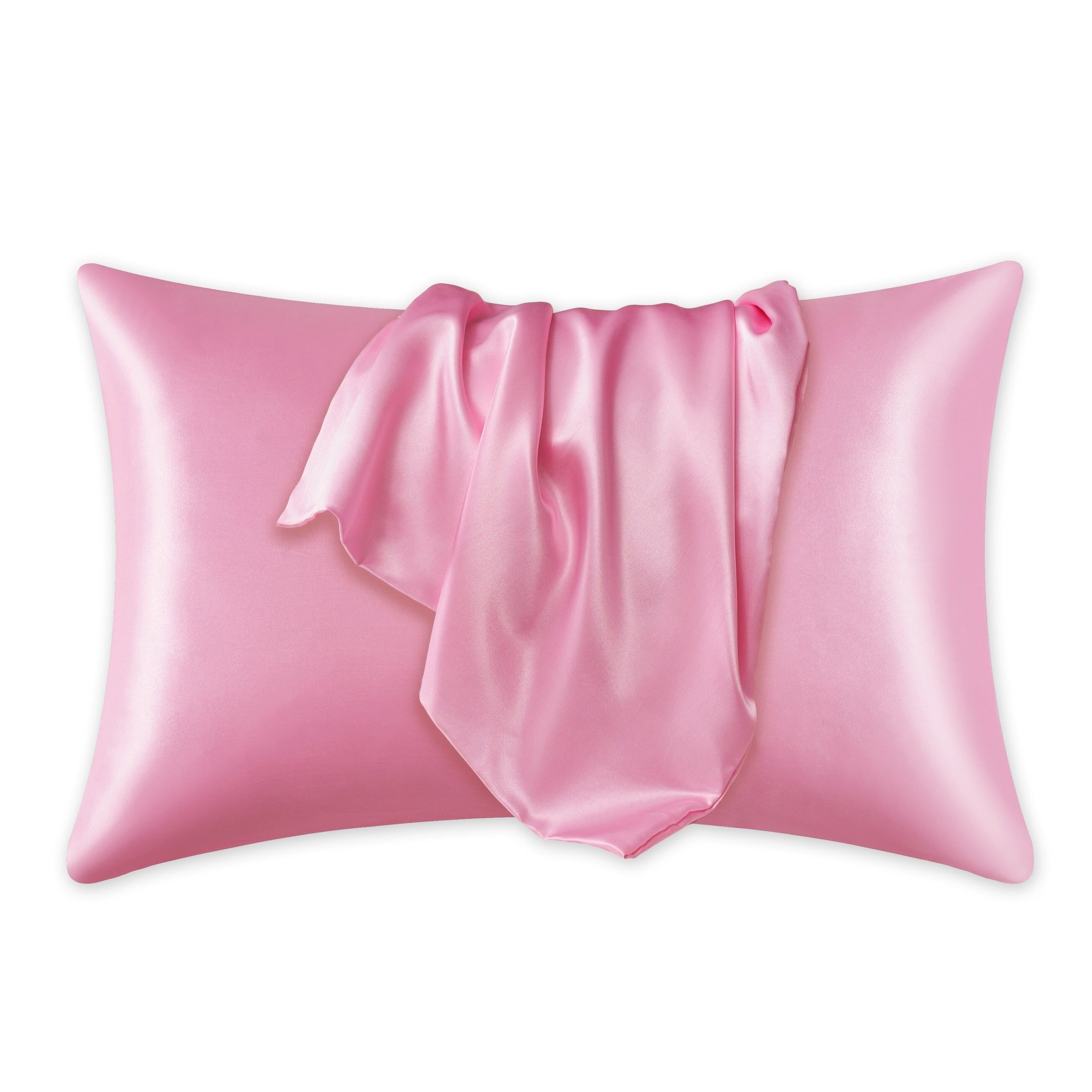 Taie d'oreiller en satin rose 60 x 70 cm, taille standard - Taie d'oreiller en satin soyeux