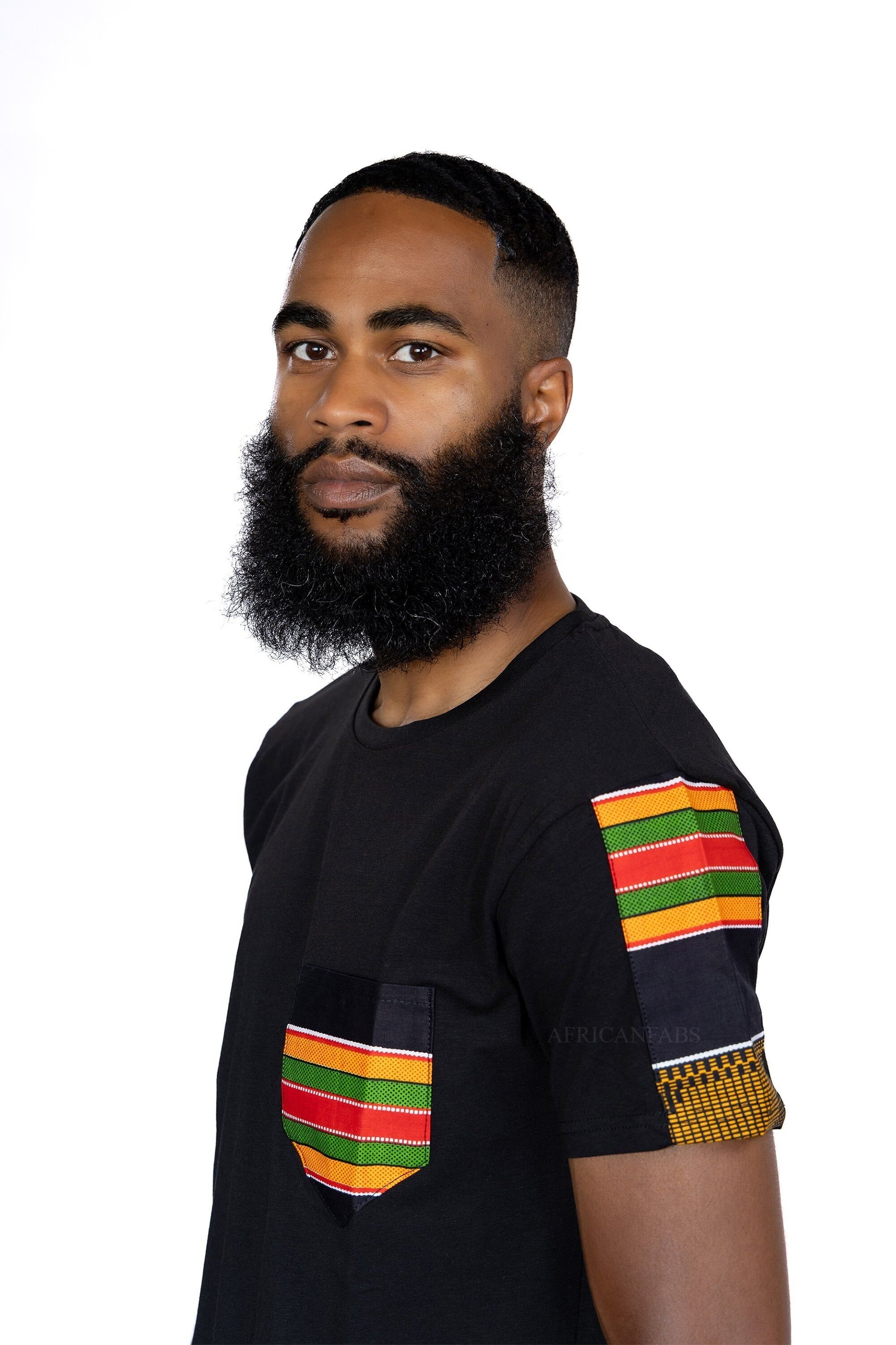 T-Shirt mit afrikanischen Musterdetails – Pan Africa Kente Tasche