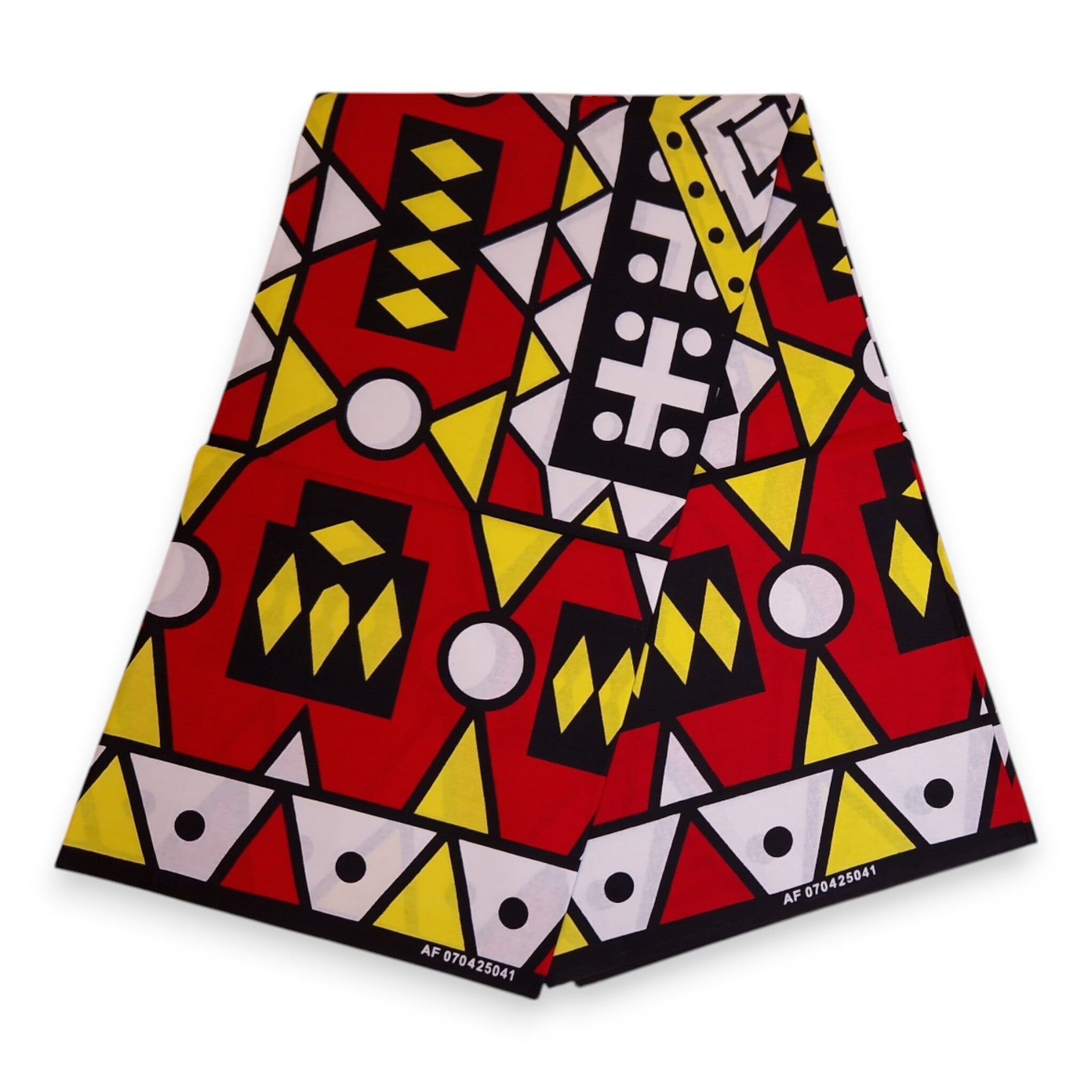 6 Yards – Afrikanischer Stoff mit Muster – Roter Samakaka/Samacaca (Angola) – 100 % Baumwolle