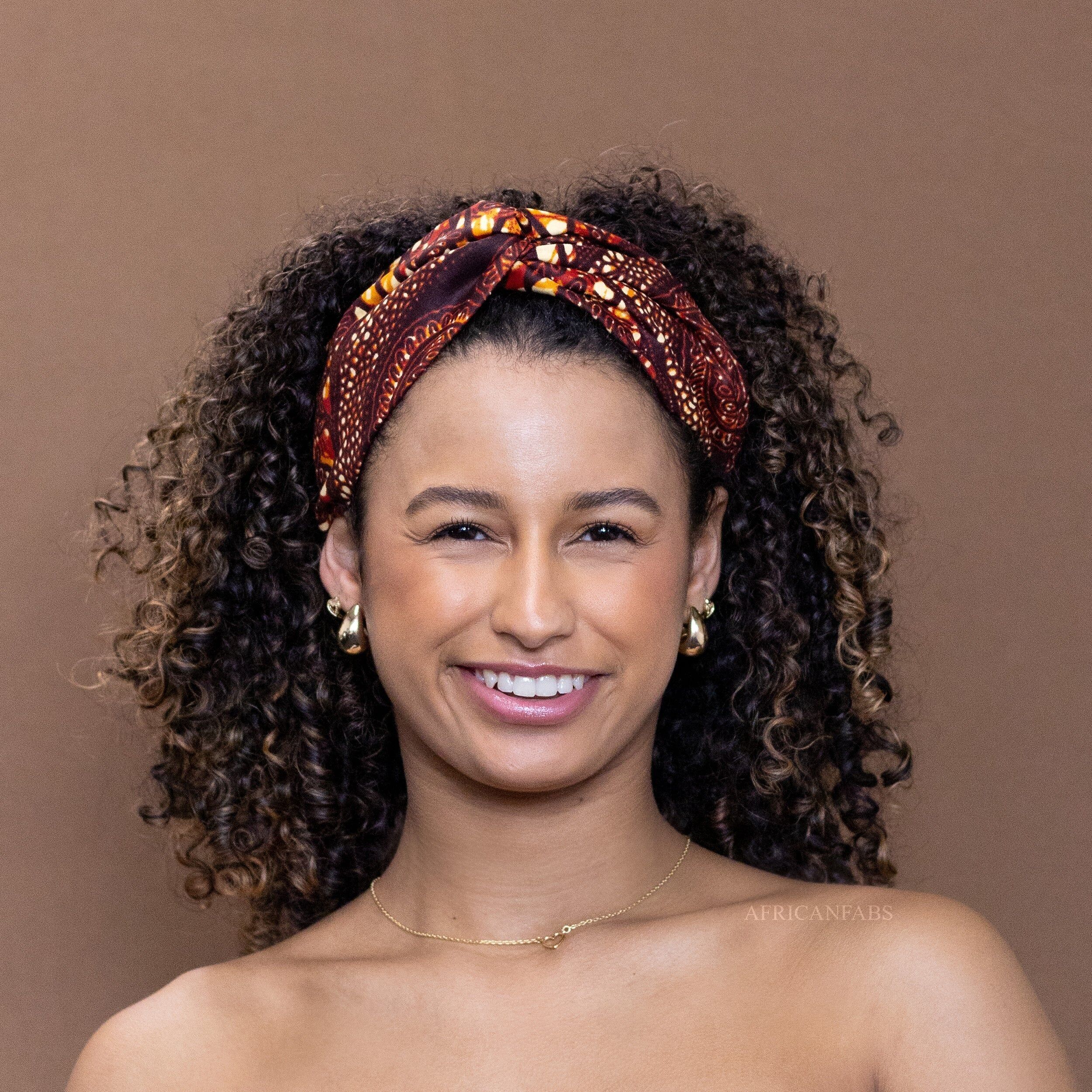 Afrikanisches Haarband mit Muster – Erwachsene – Haarschmuck – Braune/bronzefarbene Zweige