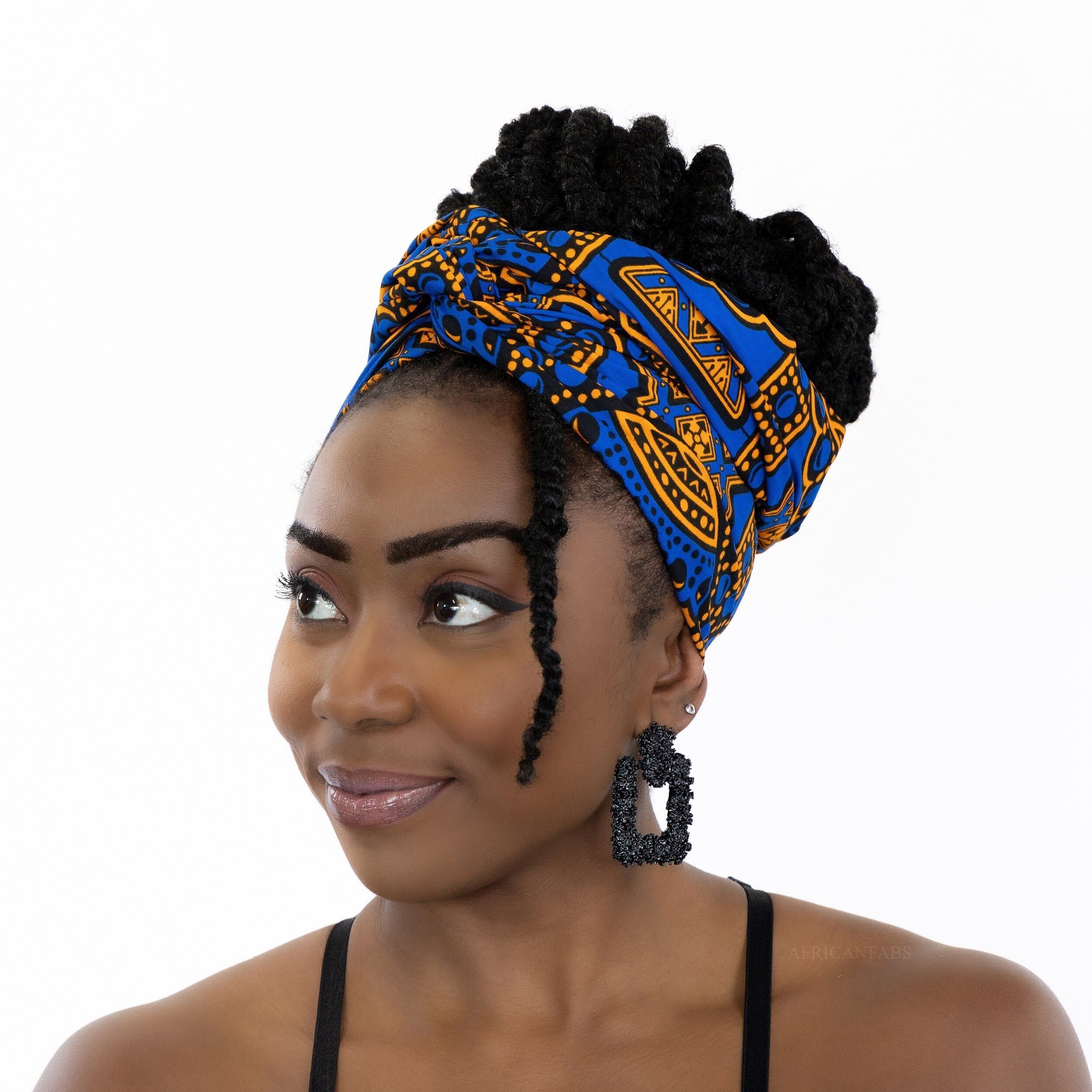 Coiffe africaine - Bleu ancien