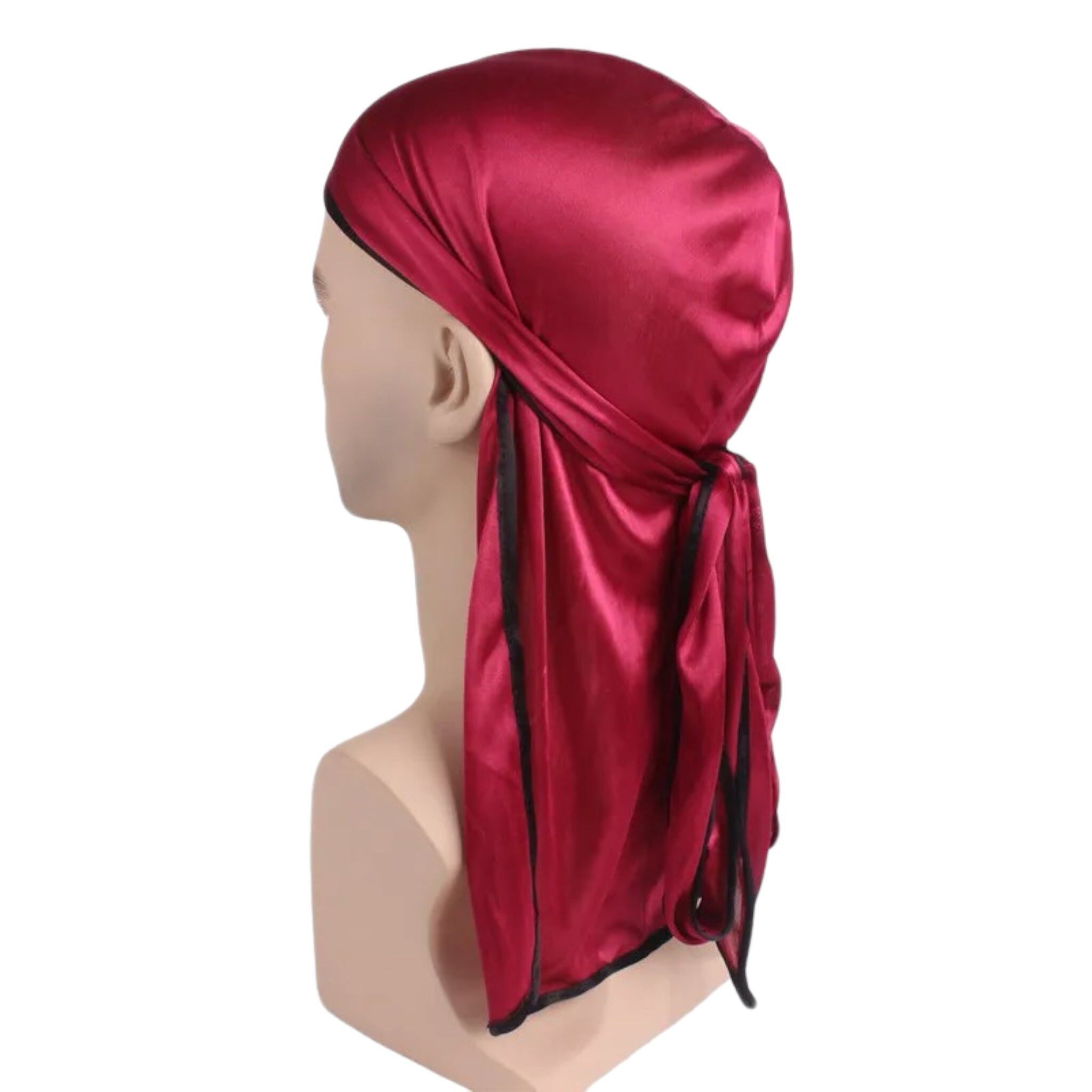 Durag / Du-rag / Do-rag / Bandana - Unisex - Rosso con bordo nero