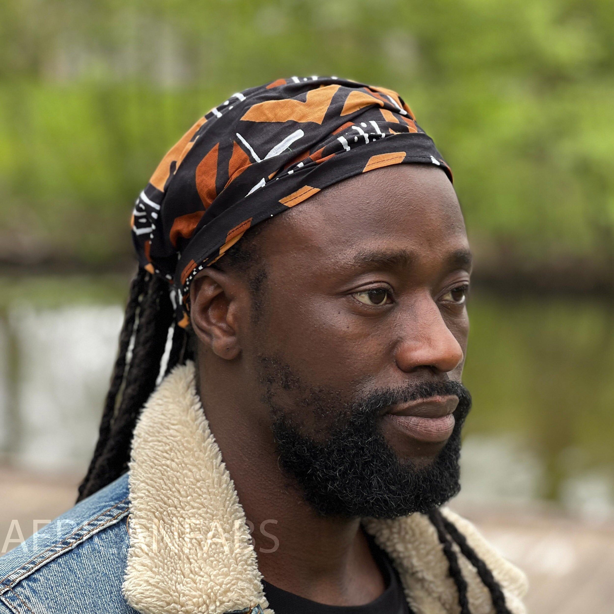 Fascia per capelli con stampa africana - Unisex per adulti - Accessori per capelli - Bogolan marrone