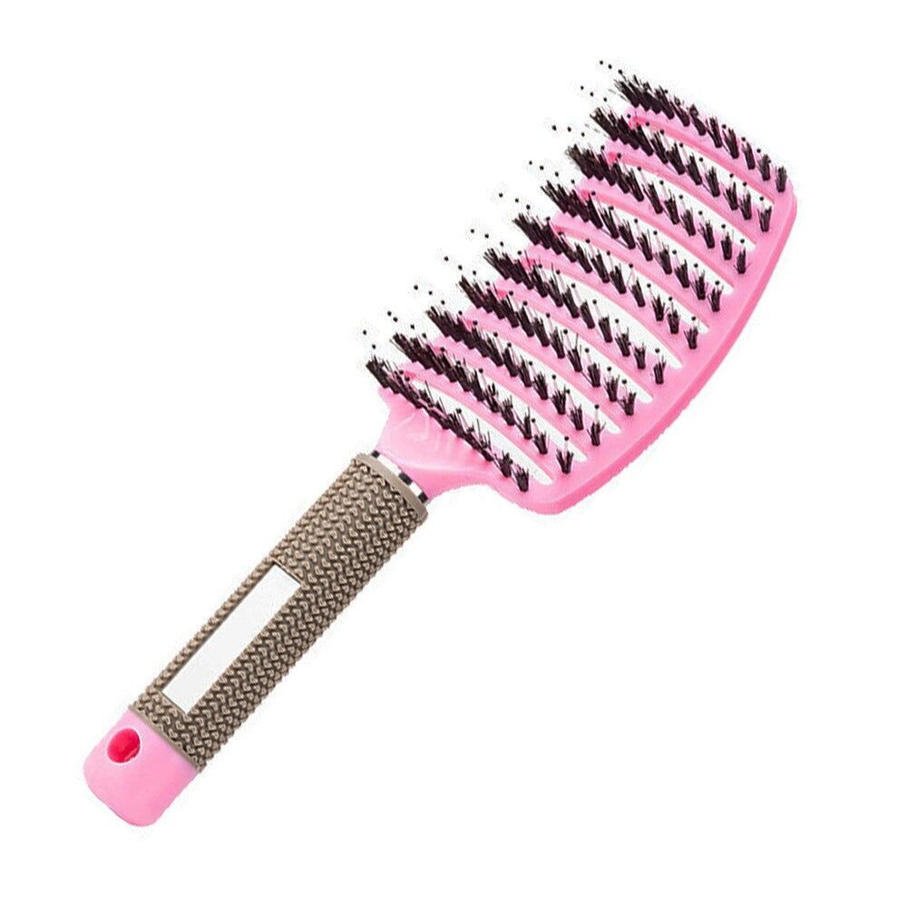 Brosse démêlante incurvée Afabs® | Brosse démêlante | Peigne pour cheveux lisses et bouclés | Rose